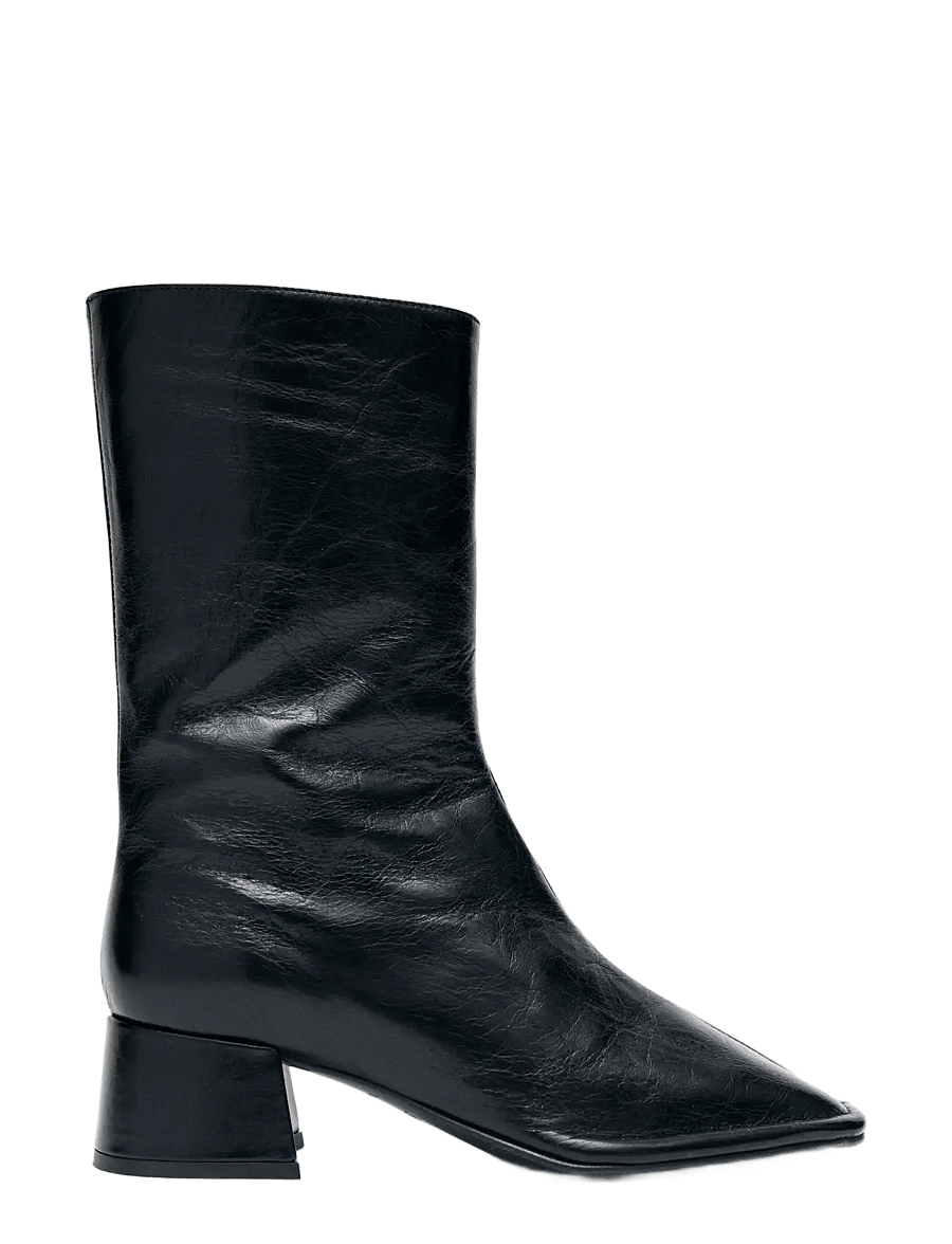 ALOHAS - Berlin Rift Burgundy Leather Ankle Boots - kontsaga poolsaapad - black - 3