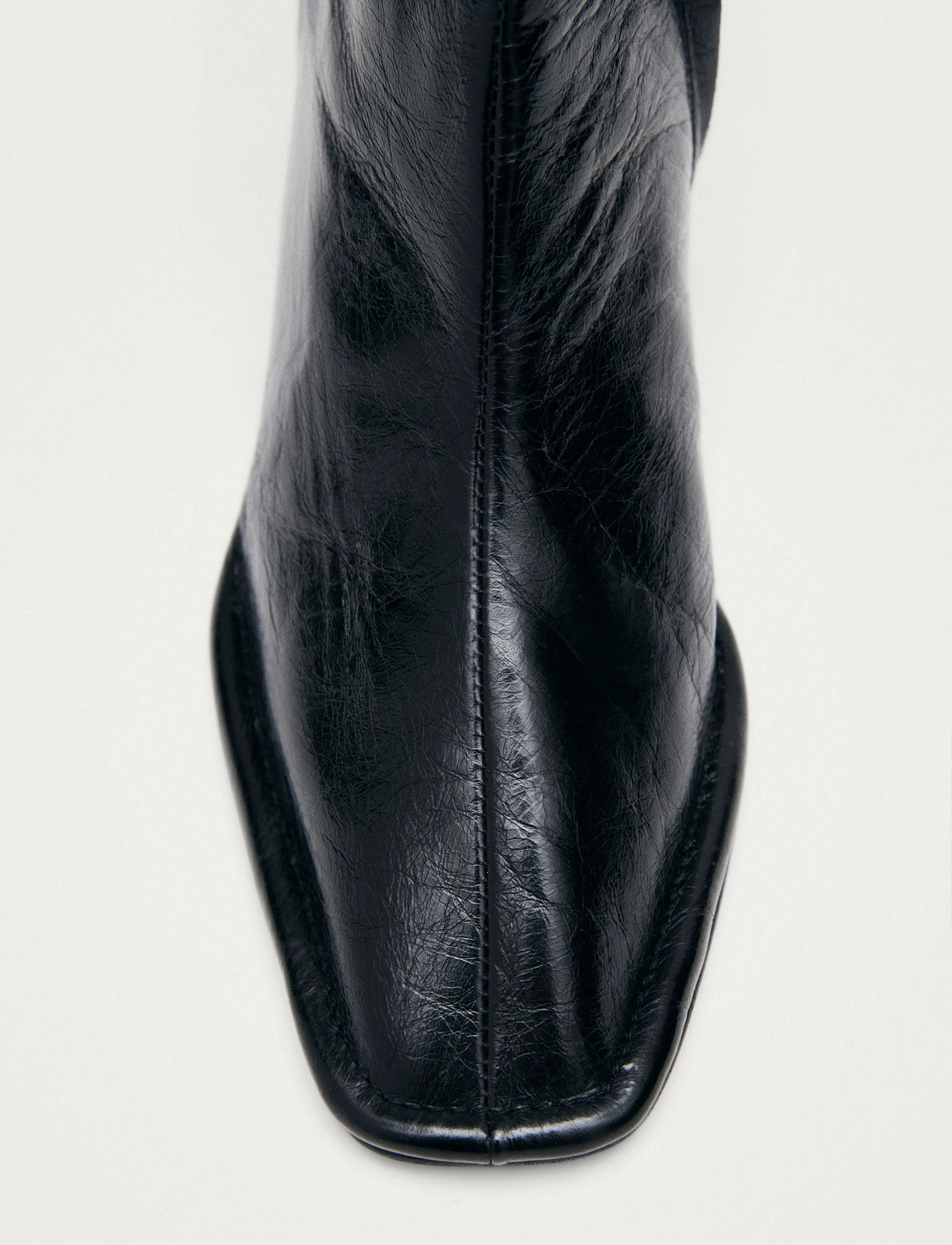 ALOHAS - Berlin Rift Burgundy Leather Ankle Boots - kontsaga poolsaapad - black - 4