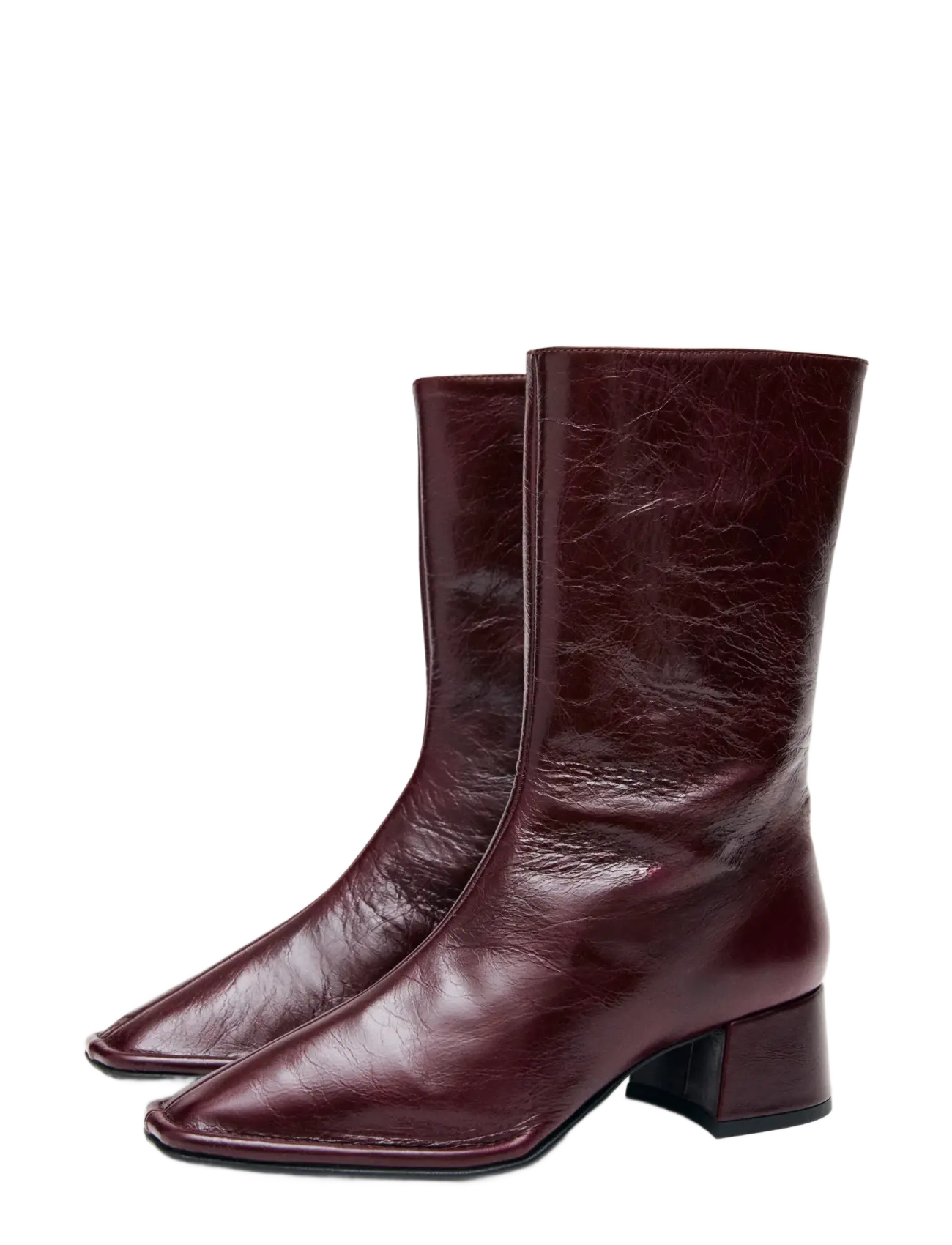 ALOHAS Berlin Rift Burgundy Leather Ankle Boots - Boots - BURGUNDY / burgundy