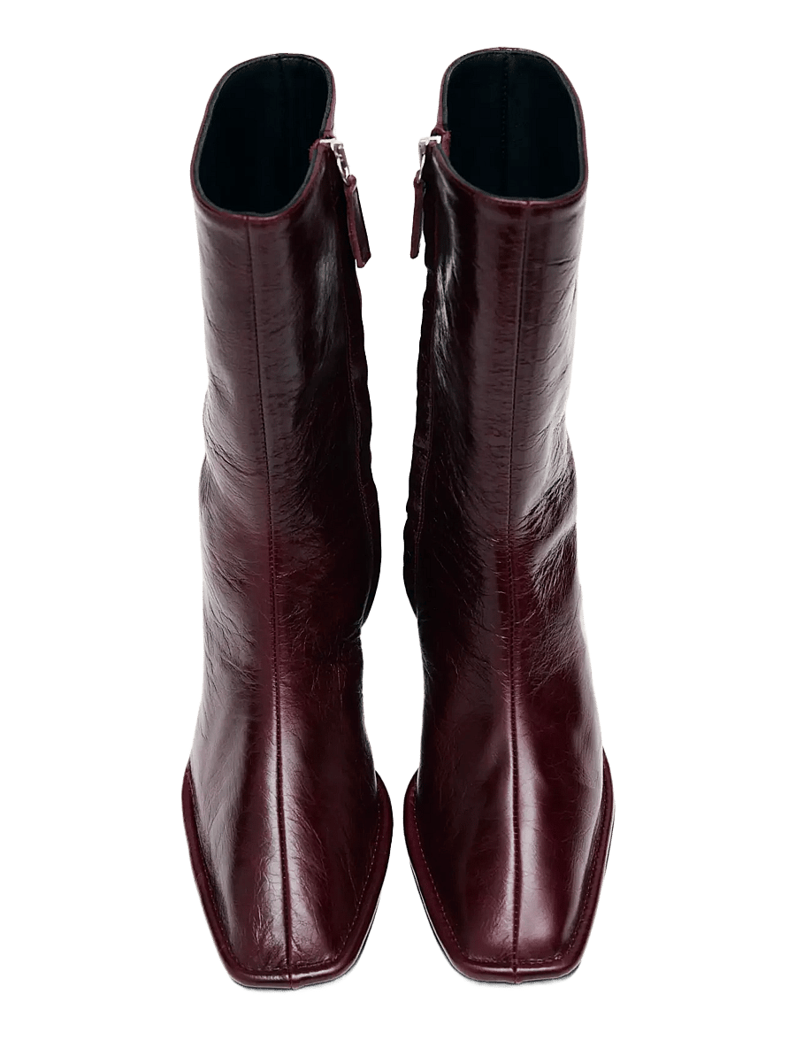 ALOHAS - Berlin Rift Burgundy Leather Ankle Boots - burgundy - 1