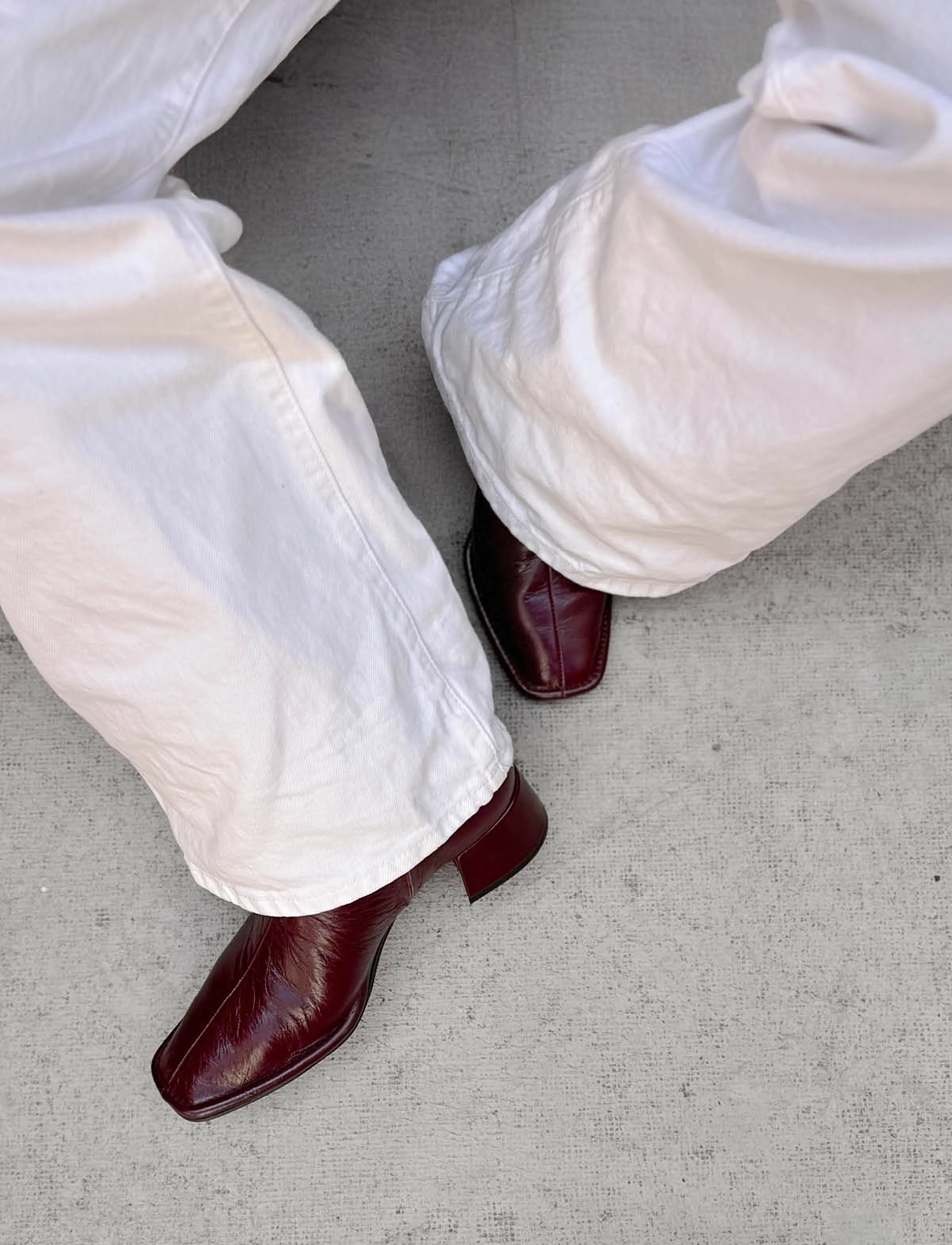ALOHAS - Berlin Rift Burgundy Leather Ankle Boots - burgundy - 3