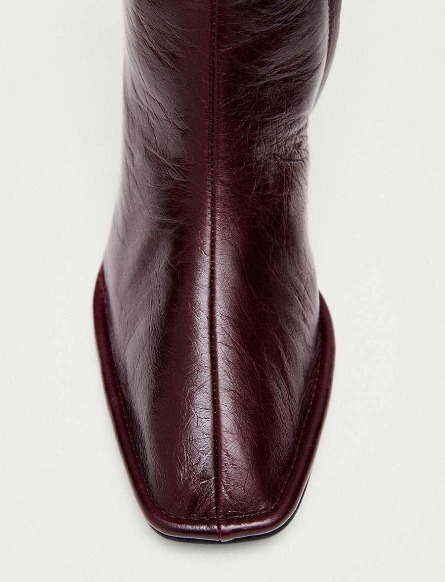 ALOHAS - Berlin Rift Burgundy Leather Ankle Boots - burgundy - 4