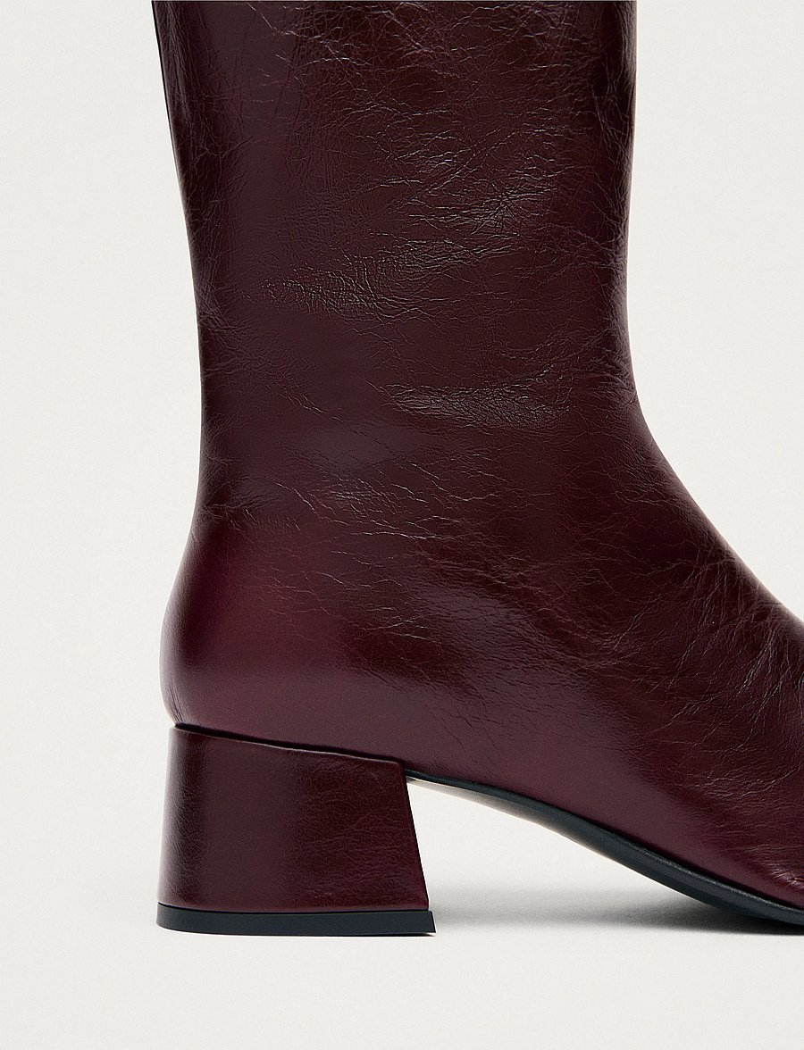 ALOHAS - Berlin Rift Burgundy Leather Ankle Boots - burgundy - 5