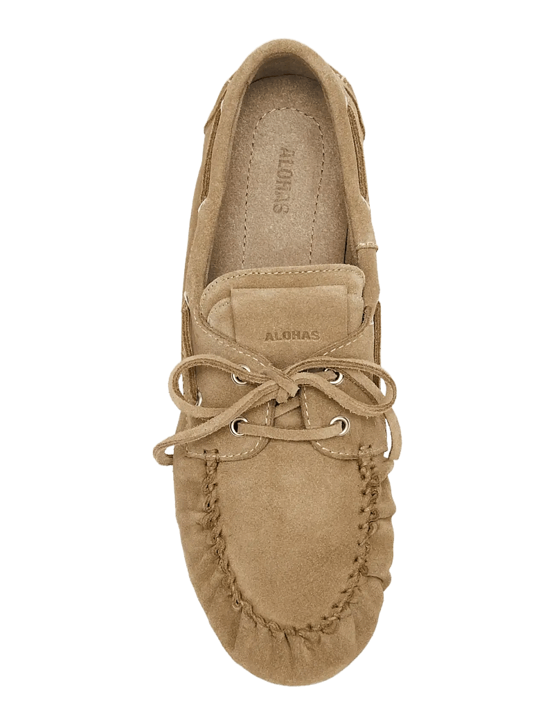 ALOHAS - Rowan Suede Leather Loafers - purjekingad - beige - 3