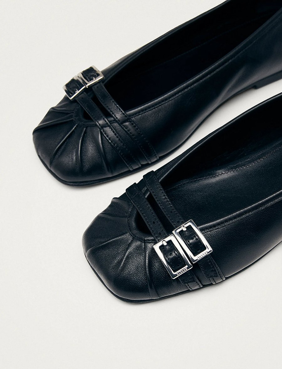 ALOHAS - Cendana Leather Ballet Flats - erilised sündmused - black - 4