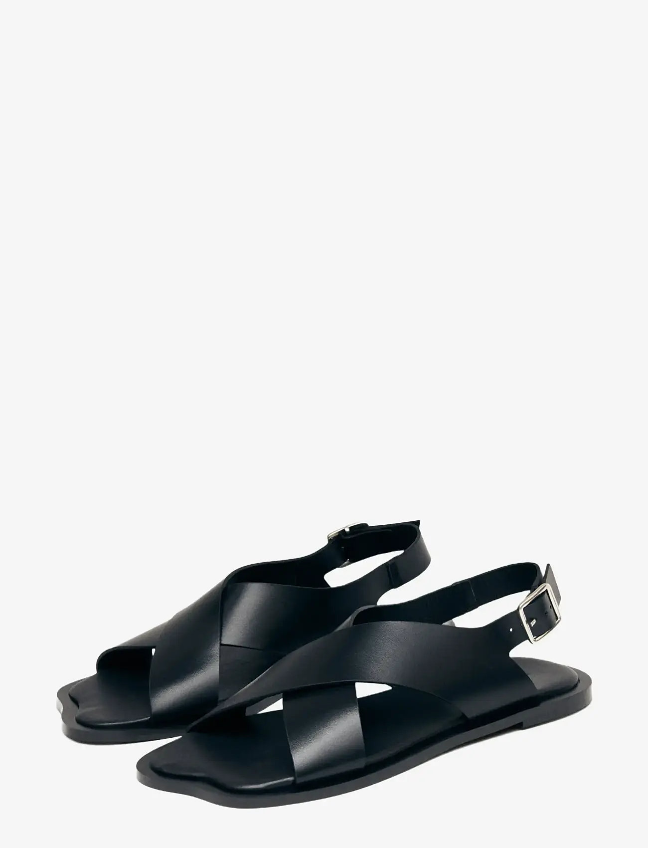 ALOHAS - Nalu Black Leather Sandals - flat sandals - black - 1