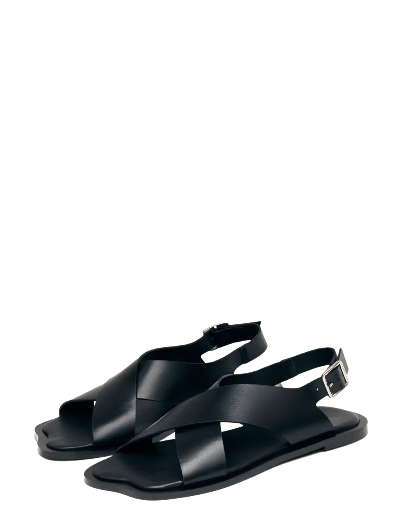 ALOHAS Nalu Black Leather Sandals - Sandaalid - BLACK / black