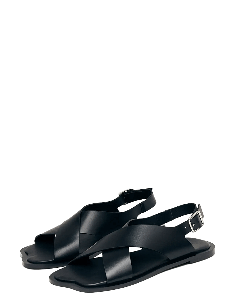 ALOHAS - Nalu Black Leather Sandals - flat sandals - black - 1