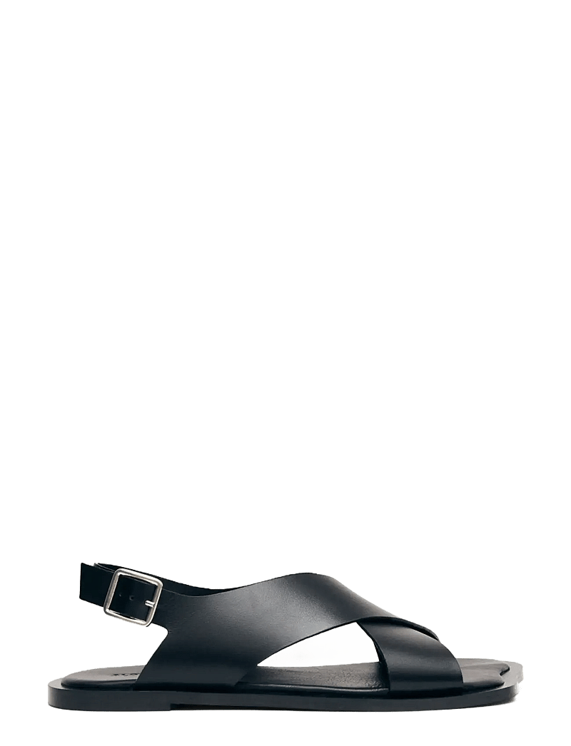 ALOHAS - Nalu Black Leather Sandals - flat sandals - black - 2