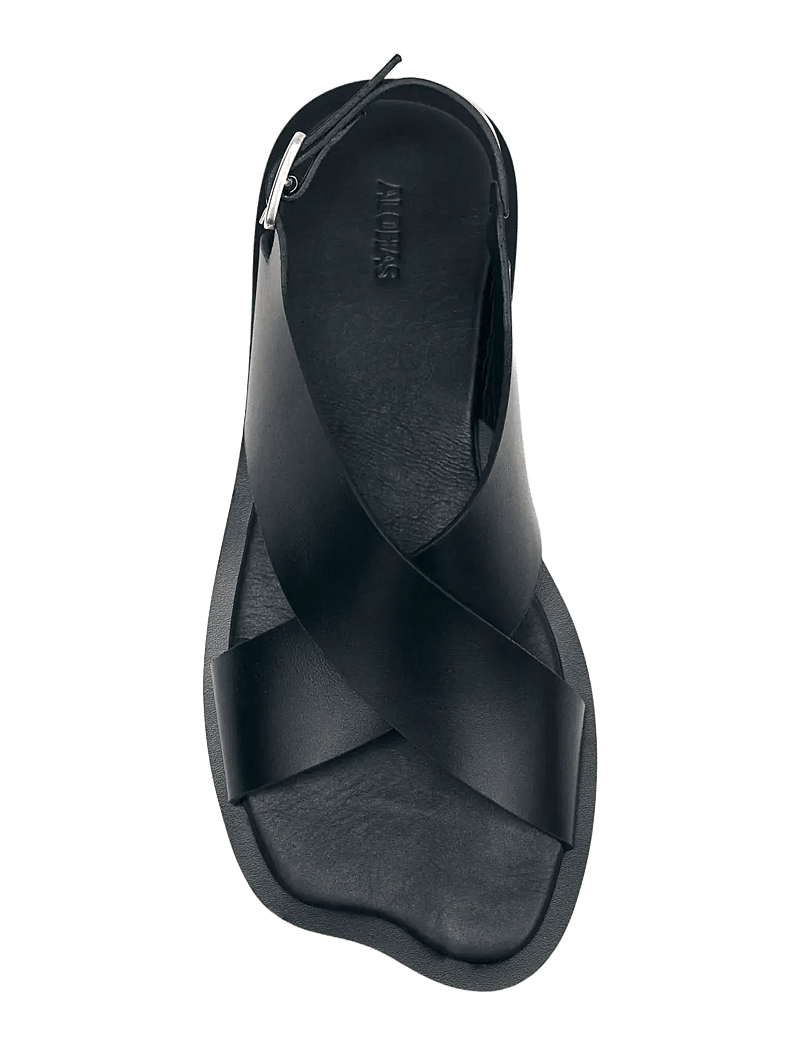 ALOHAS - Nalu Black Leather Sandals - flat sandals - black - 3