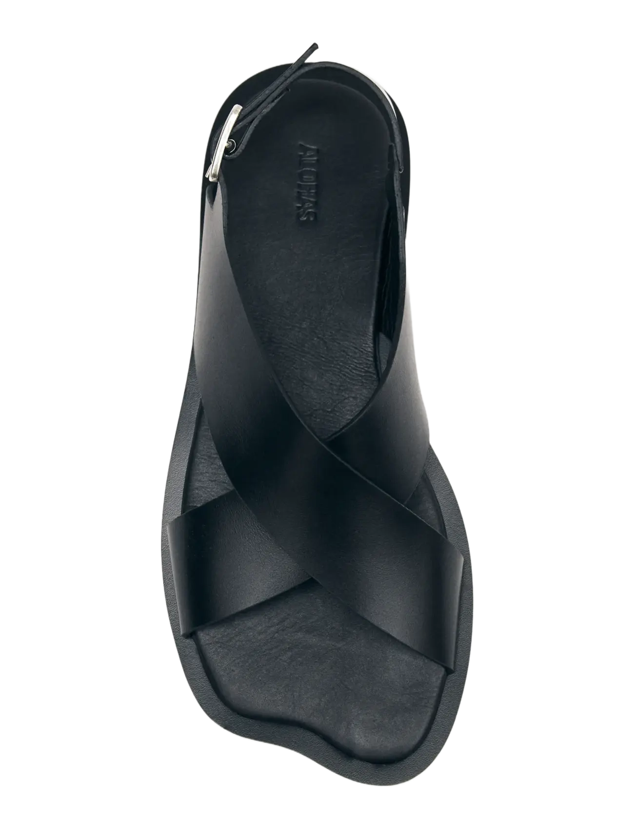 ALOHAS - Nalu Black Leather Sandals - flade sandaler - black - 3