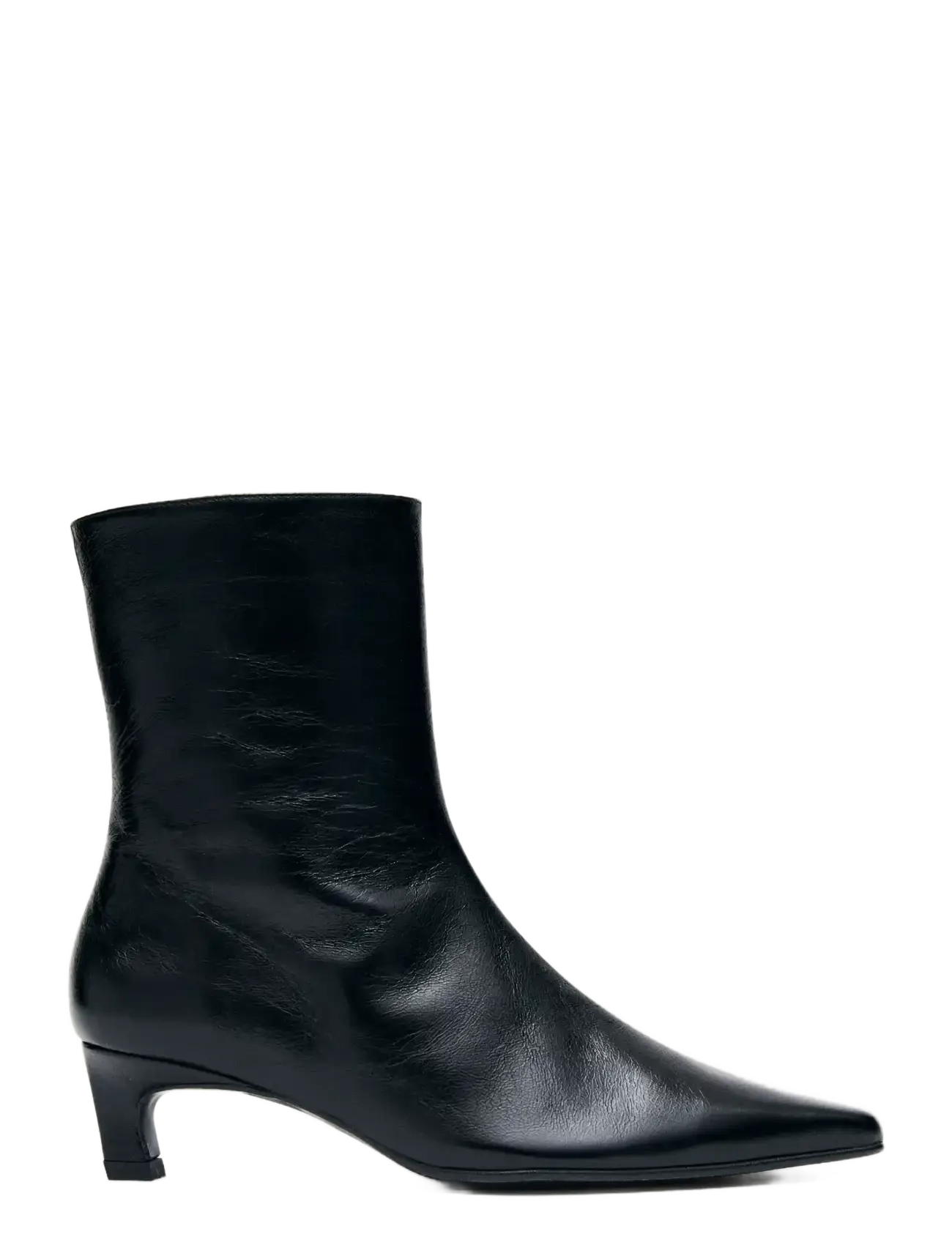 ALOHAS Ambar Rift Black Leather Ankle Boots - Officewear - BLACK / black