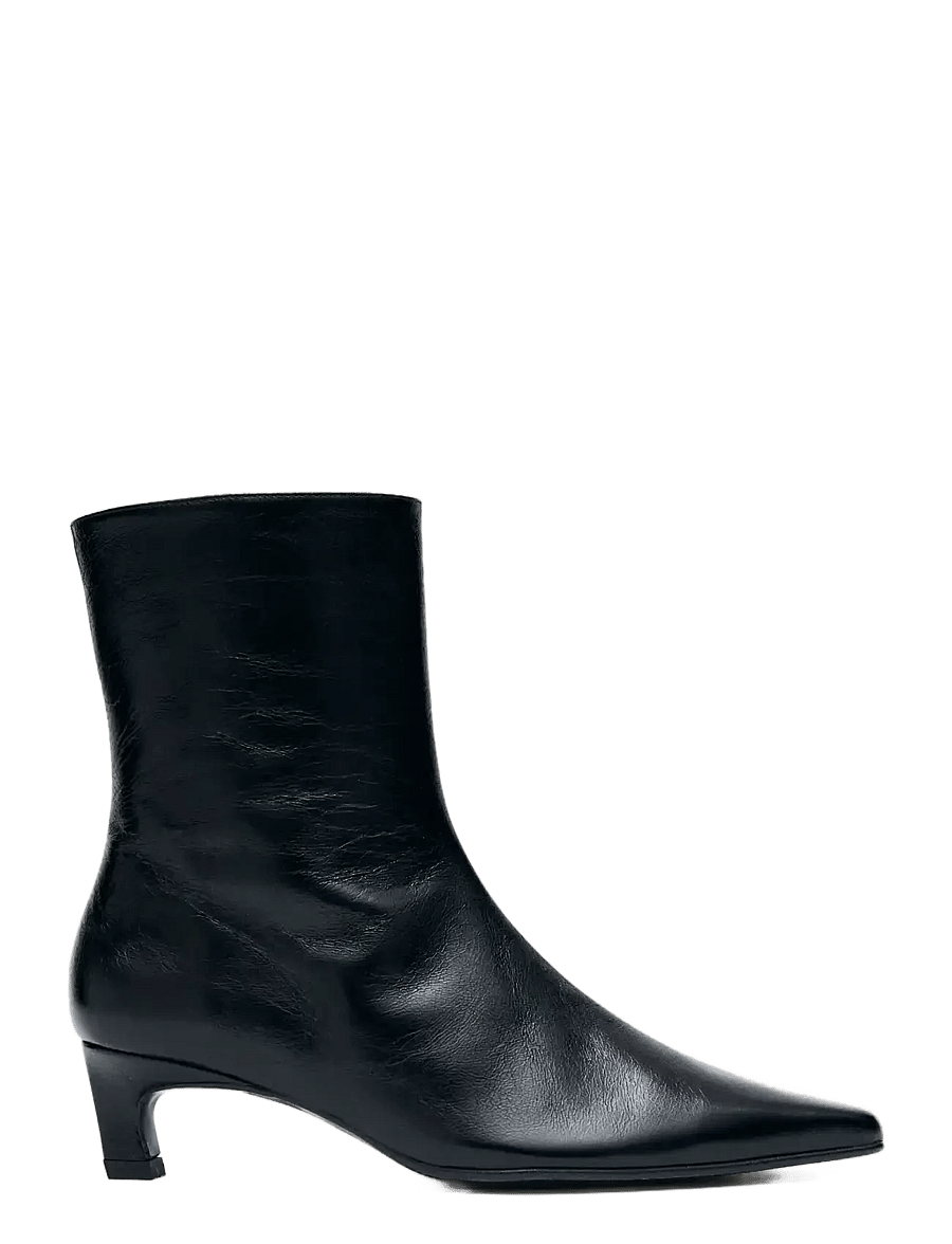 ALOHAS - Ambar Rift Black Leather Ankle Boots - stiefeletten mit absatz - black - 1