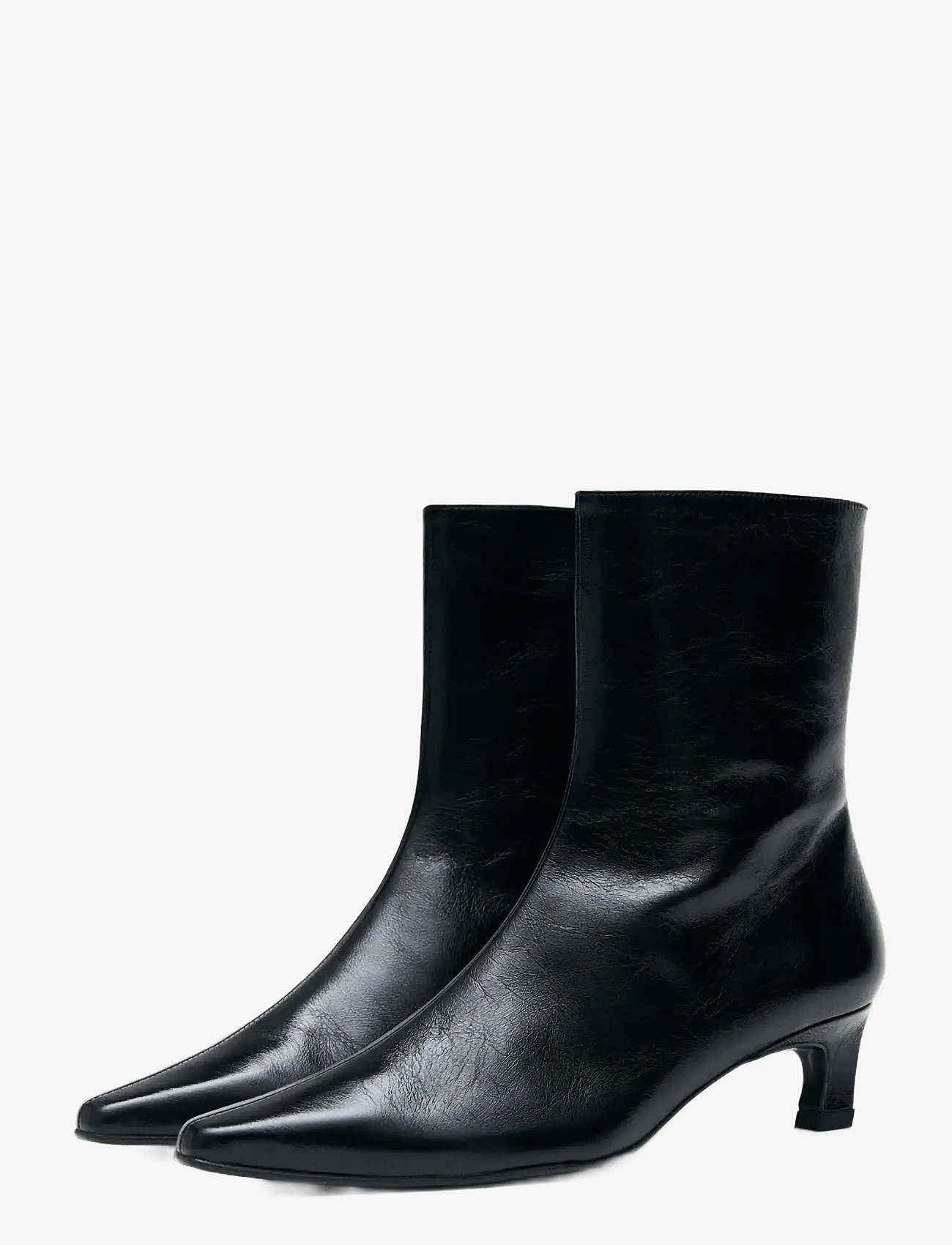 ALOHAS - Ambar Rift Black Leather Ankle Boots - stiefeletten mit absatz - black - 1