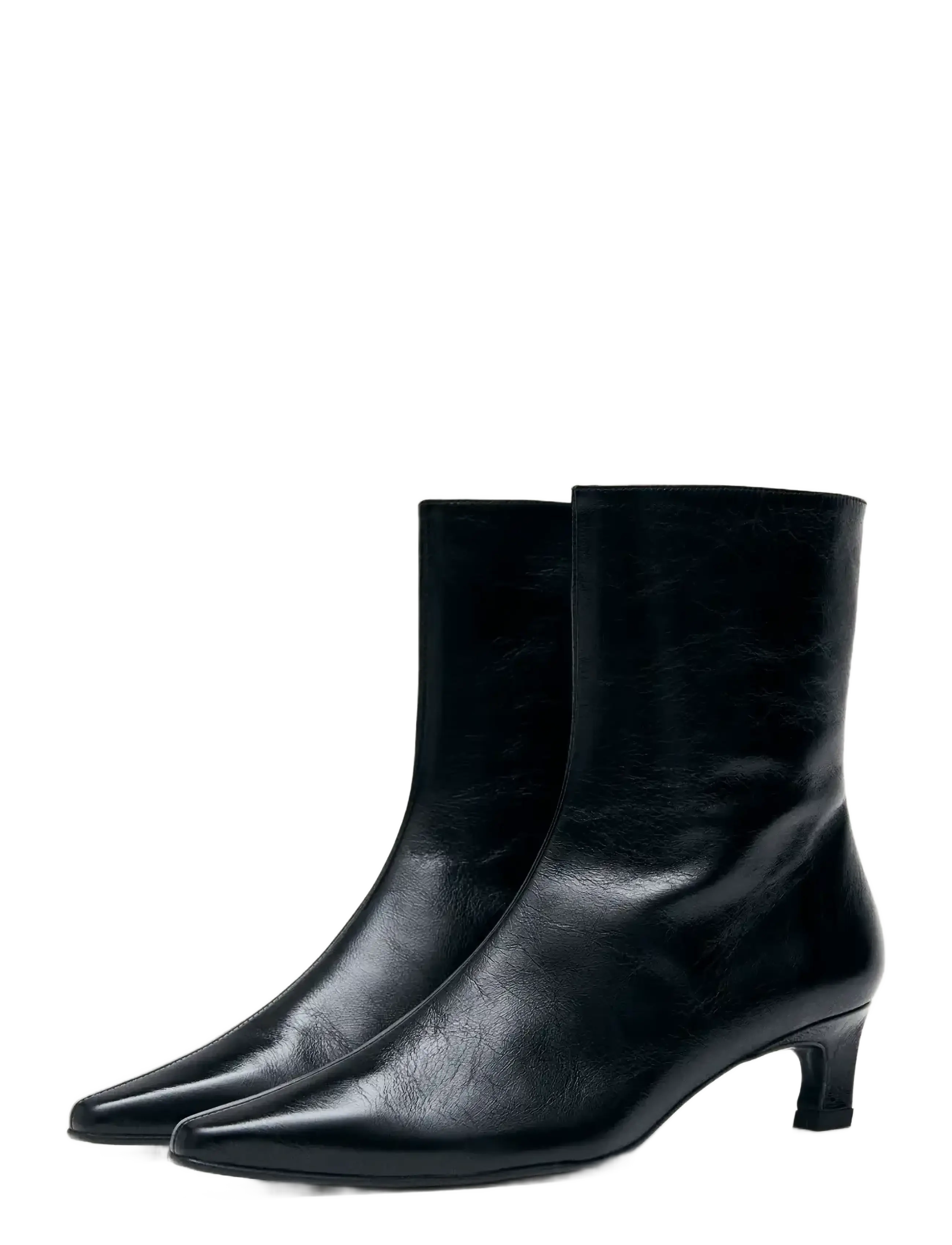 ALOHAS - Ambar Rift Black Leather Ankle Boots - støvletter - black - 2