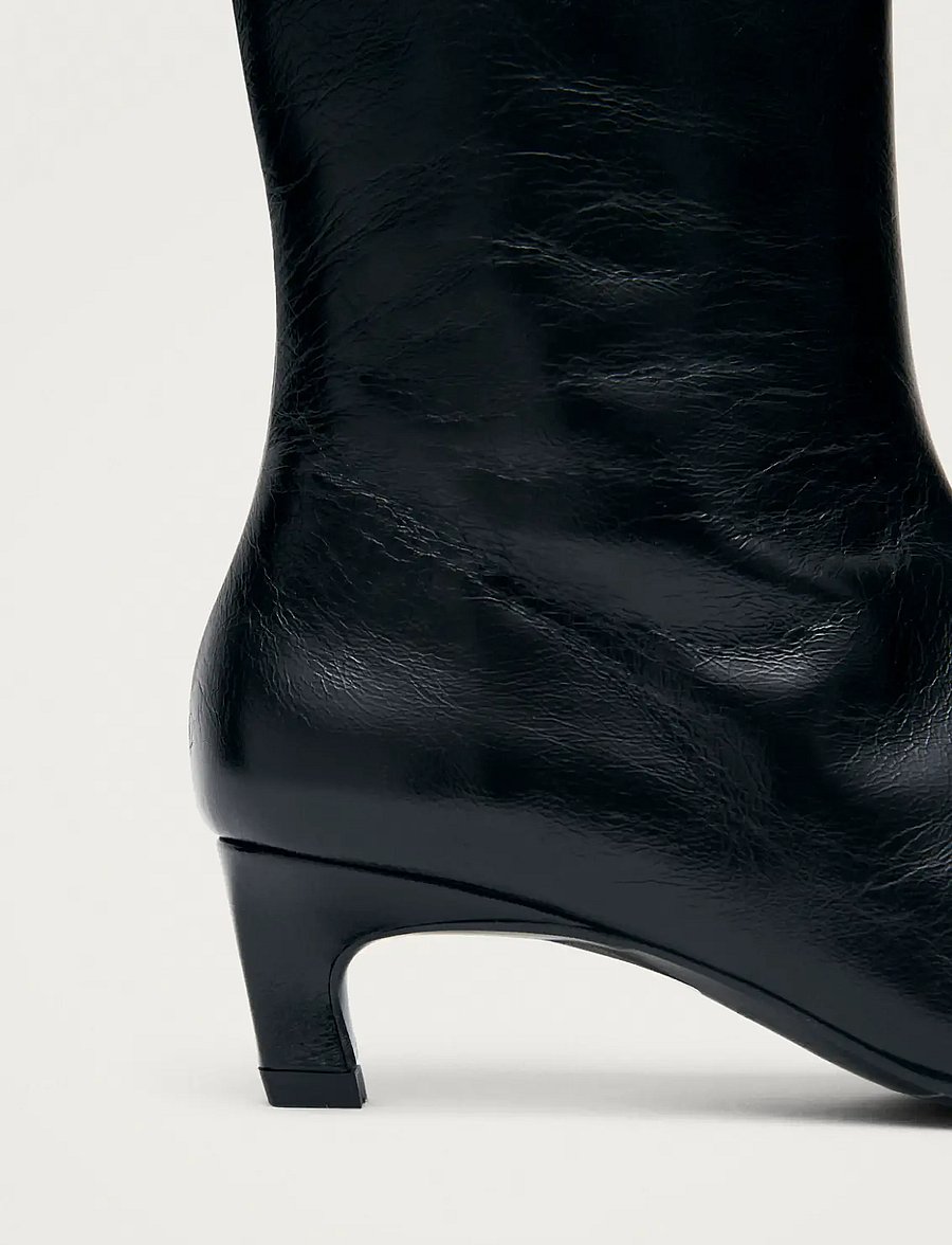 ALOHAS - Ambar Rift Black Leather Ankle Boots - stiefeletten mit absatz - black - 4