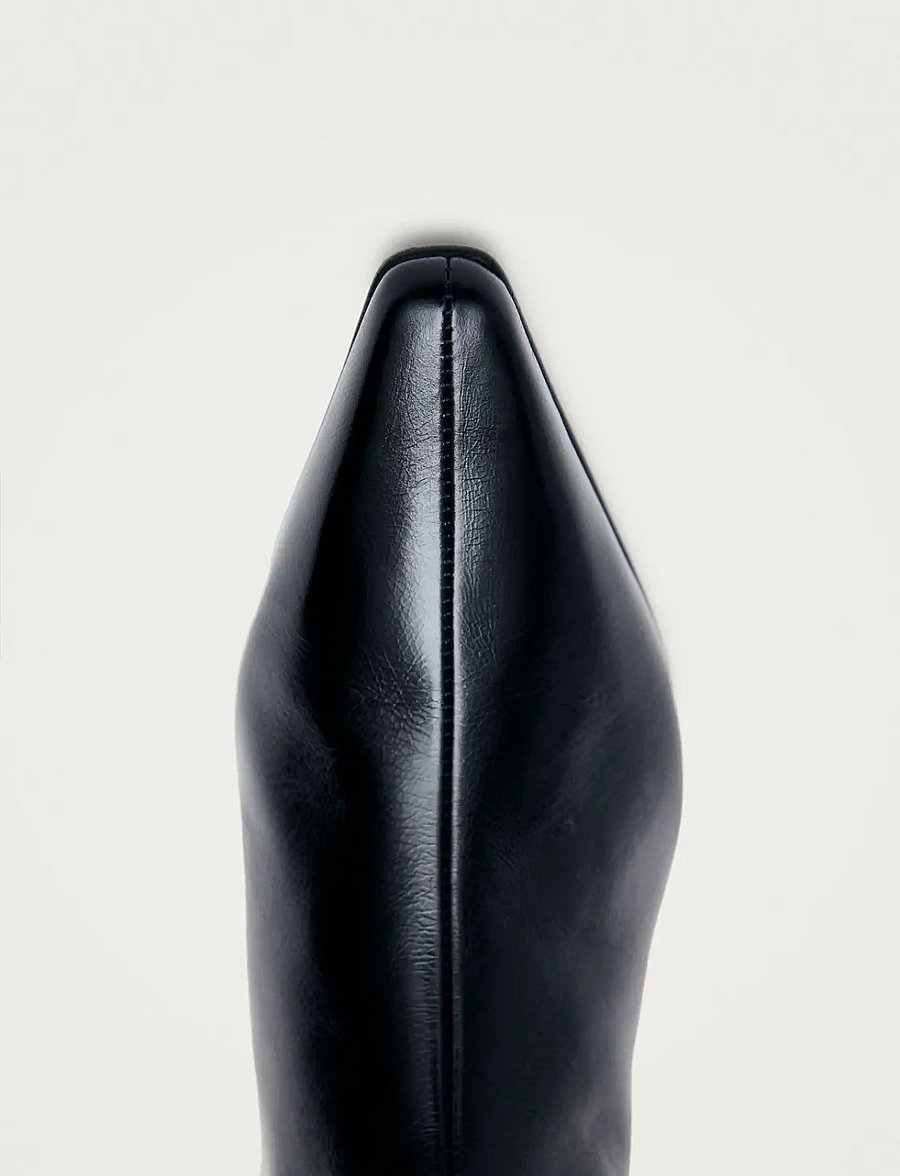 ALOHAS - Ambar Rift Black Leather Ankle Boots - stiefeletten mit absatz - black - 5