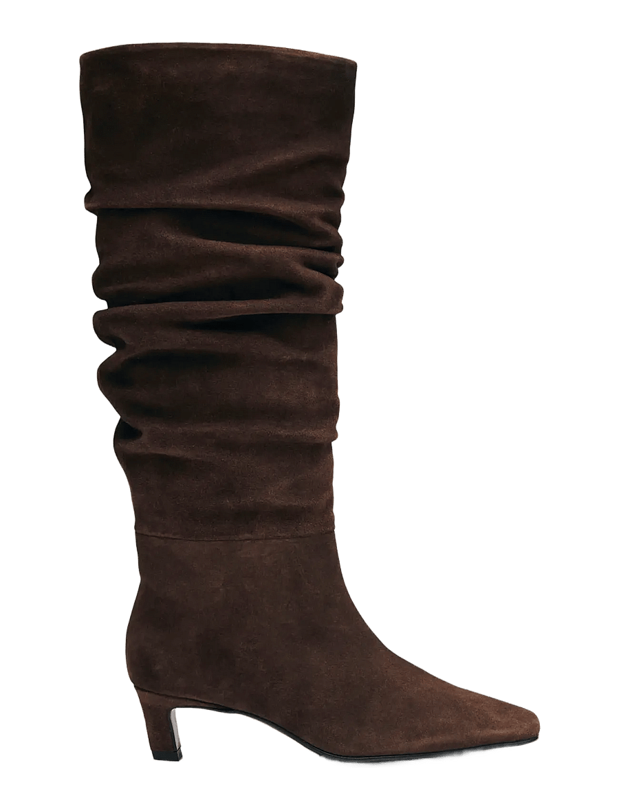 ALOHAS - Kalila Suede Brown Leather Boots - langskaftede støvler - chocolate brown - 2
