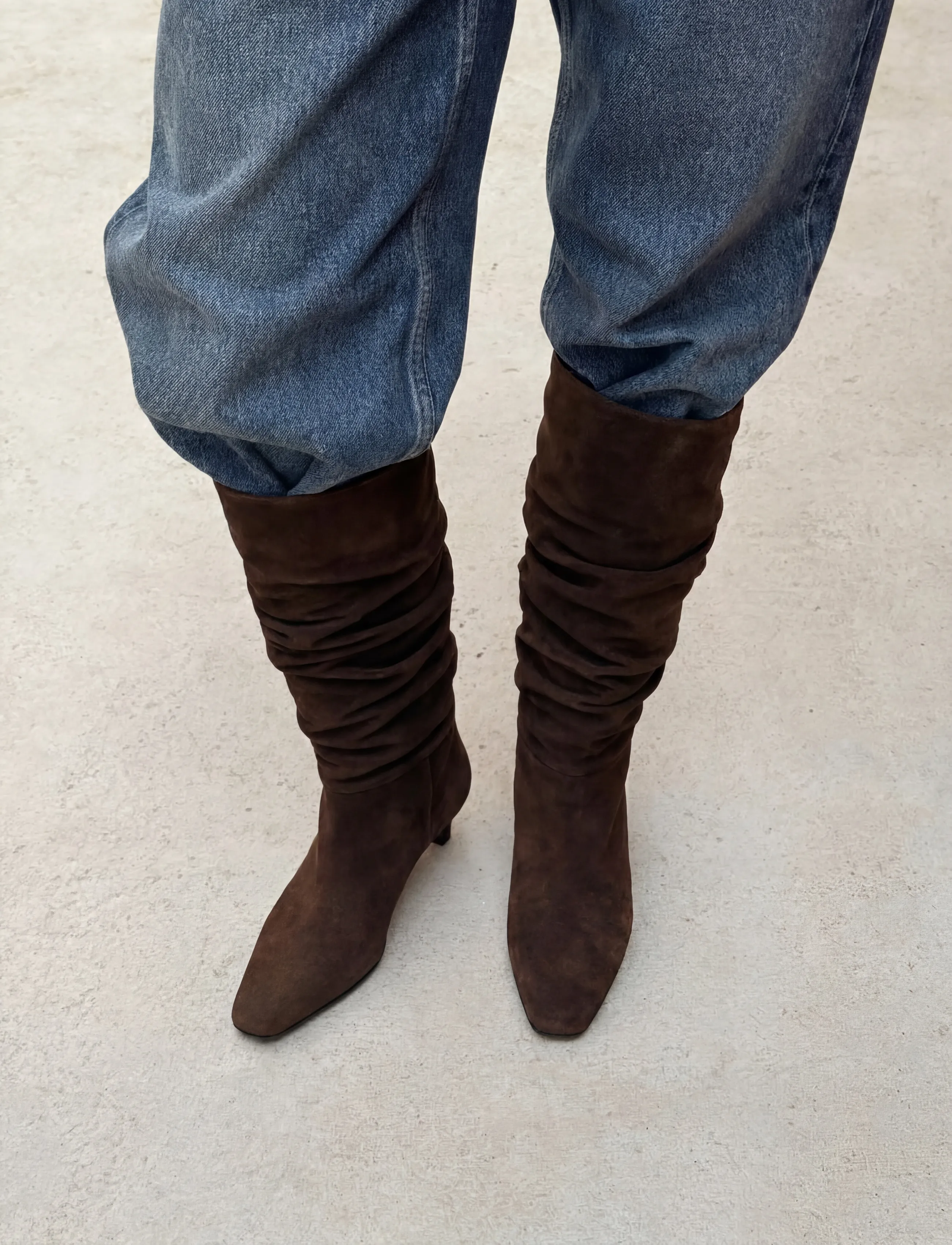 Kalila Suede Brown Leather Boots