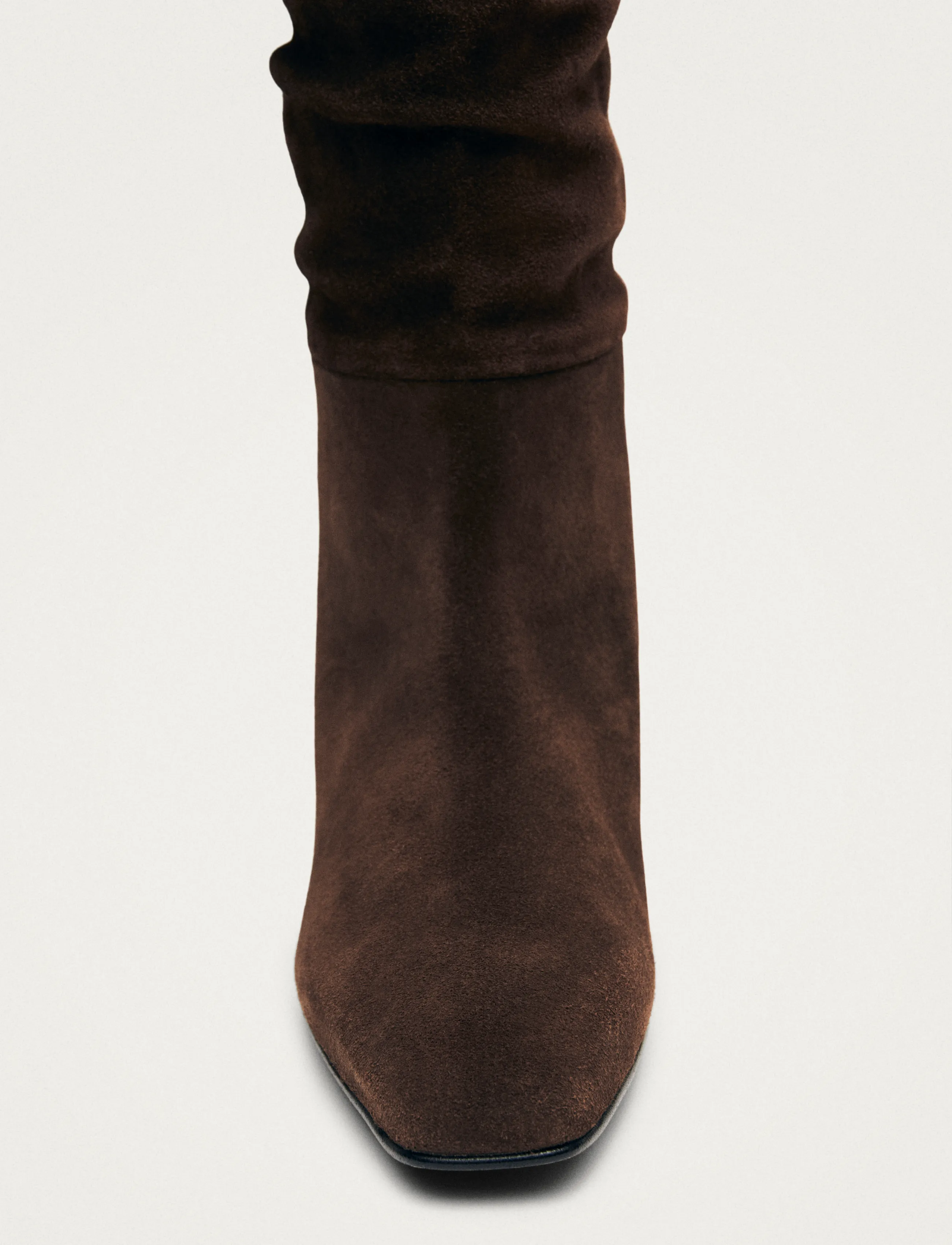 ALOHAS - Kalila Suede Brown Leather Boots - langskaftede støvler - chocolate brown - 3