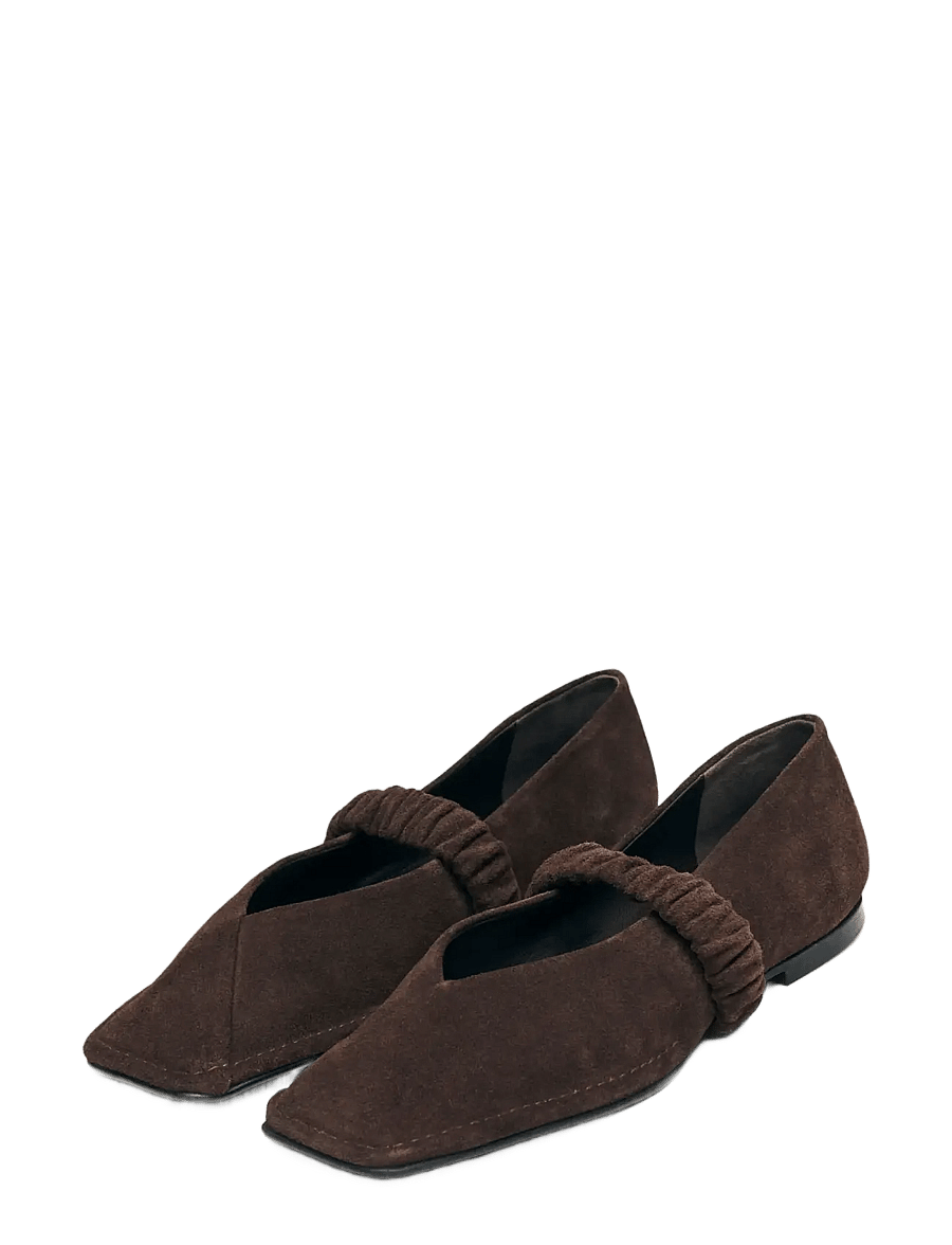 ALOHAS - Lautan Suede Brown Leather Ballet Flats - erityistilaisuudet - chocolate brown - 1