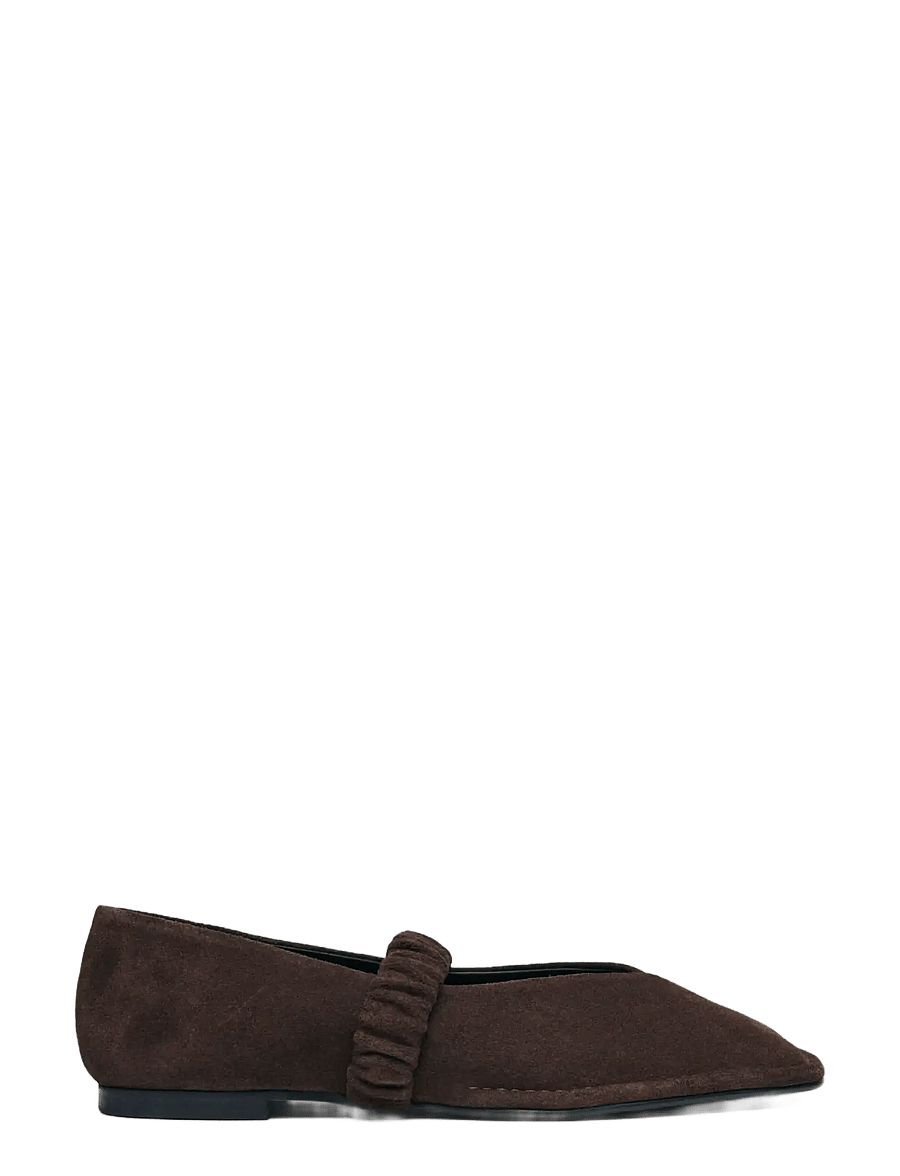 ALOHAS - Lautan Suede Brown Leather Ballet Flats - erityistilaisuudet - chocolate brown - 2