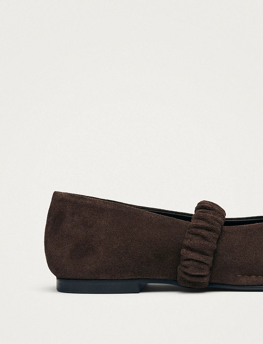 ALOHAS - Lautan Suede Brown Leather Ballet Flats - erityistilaisuudet - chocolate brown - 5