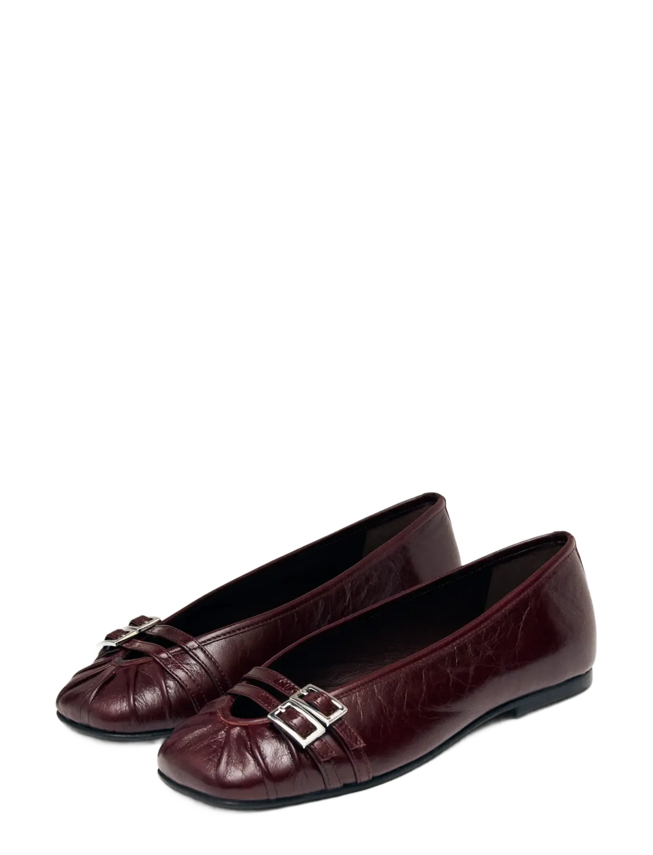 ALOHAS Cendana Rift Burgundy Leather Ballet Flats - Baleriinad - BURGUNDY / burgundy
