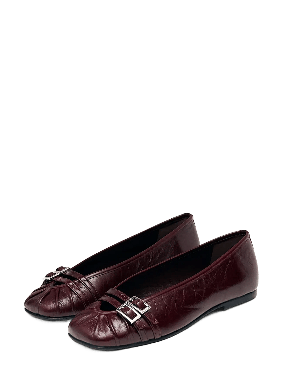 ALOHAS - Cendana Rift Burgundy Leather Ballet Flats - besondere anlässe - burgundy - 0