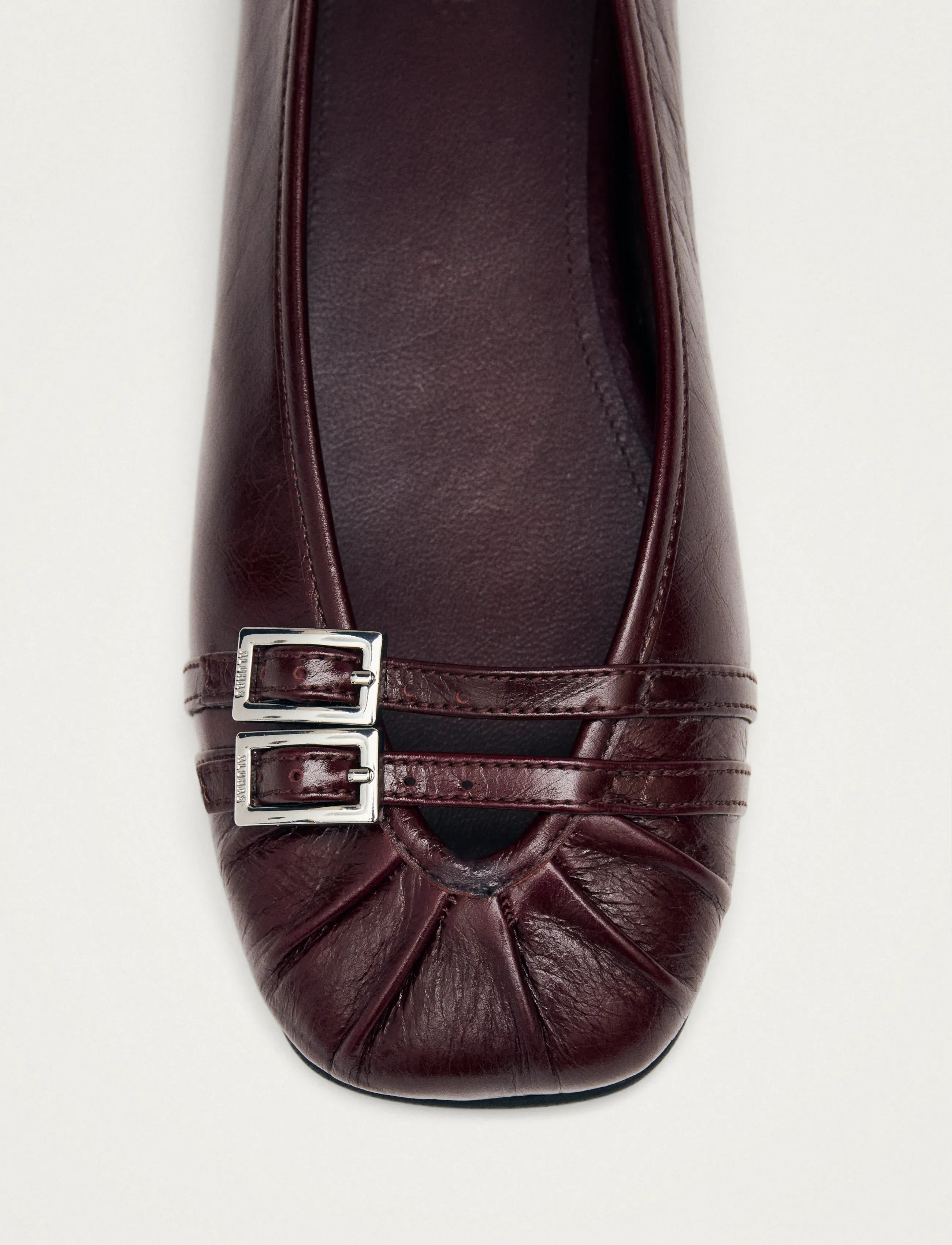 ALOHAS - Cendana Rift Burgundy Leather Ballet Flats - special occasions - burgundy - 4