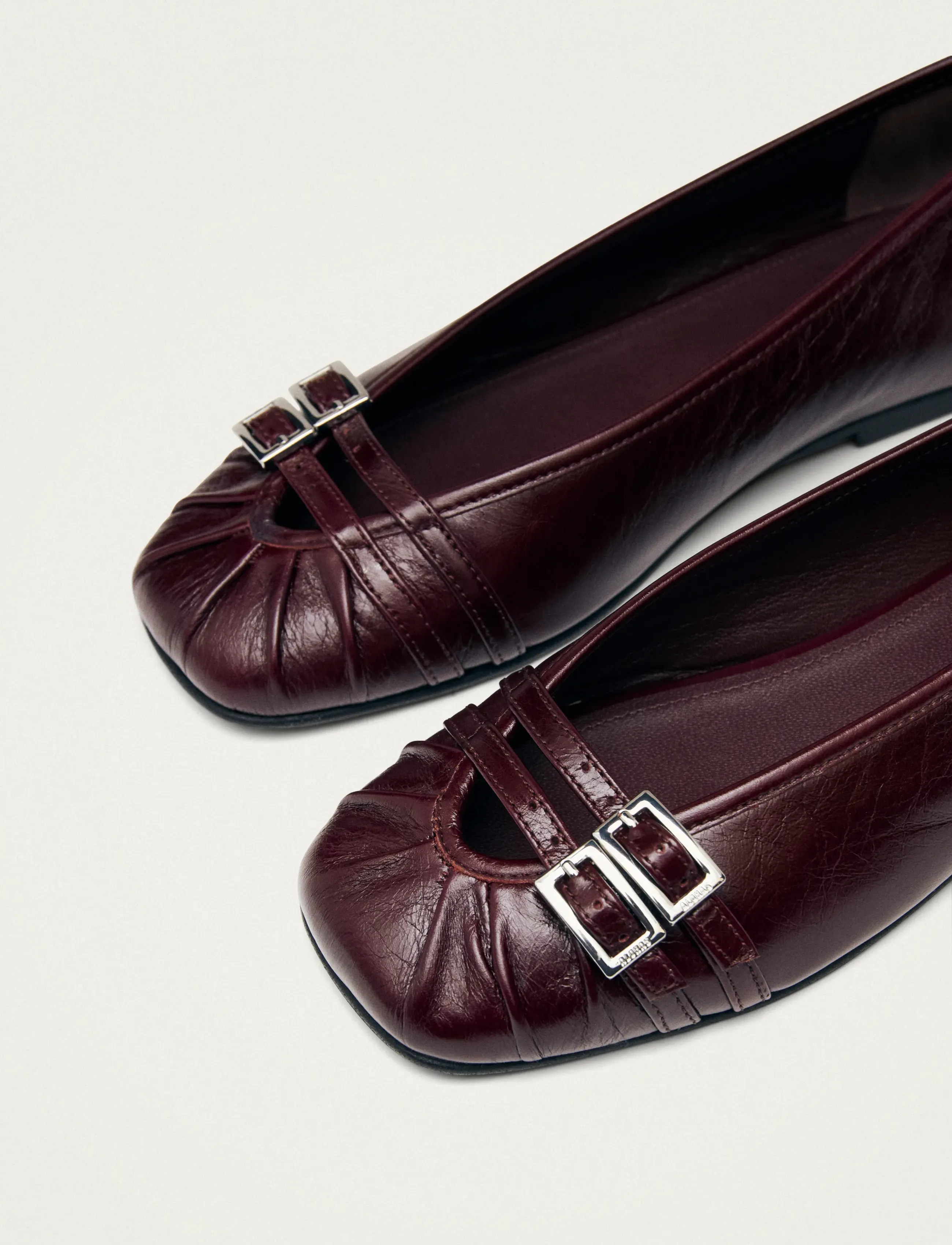 ALOHAS - Cendana Rift Burgundy Leather Ballet Flats - special occasions - burgundy - 5