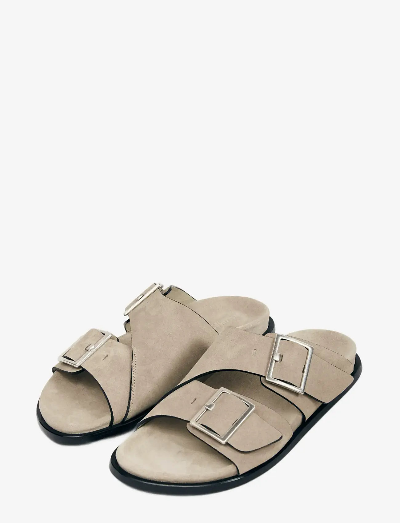 ALOHAS - Alba Suede Leather Sandals - platta sandaler - beige - 1