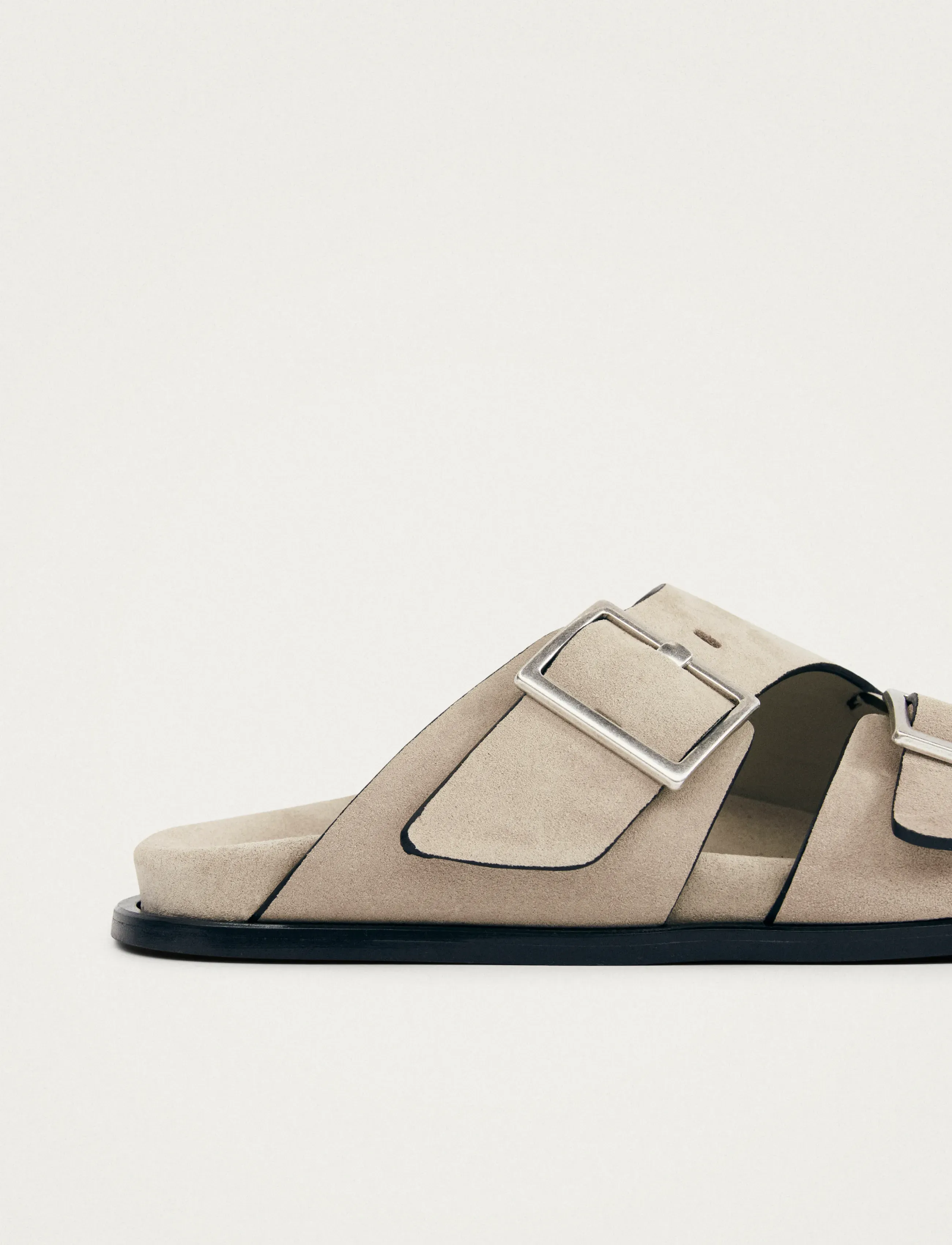 ALOHAS - Alba Suede Leather Sandals - platta sandaler - beige - 5