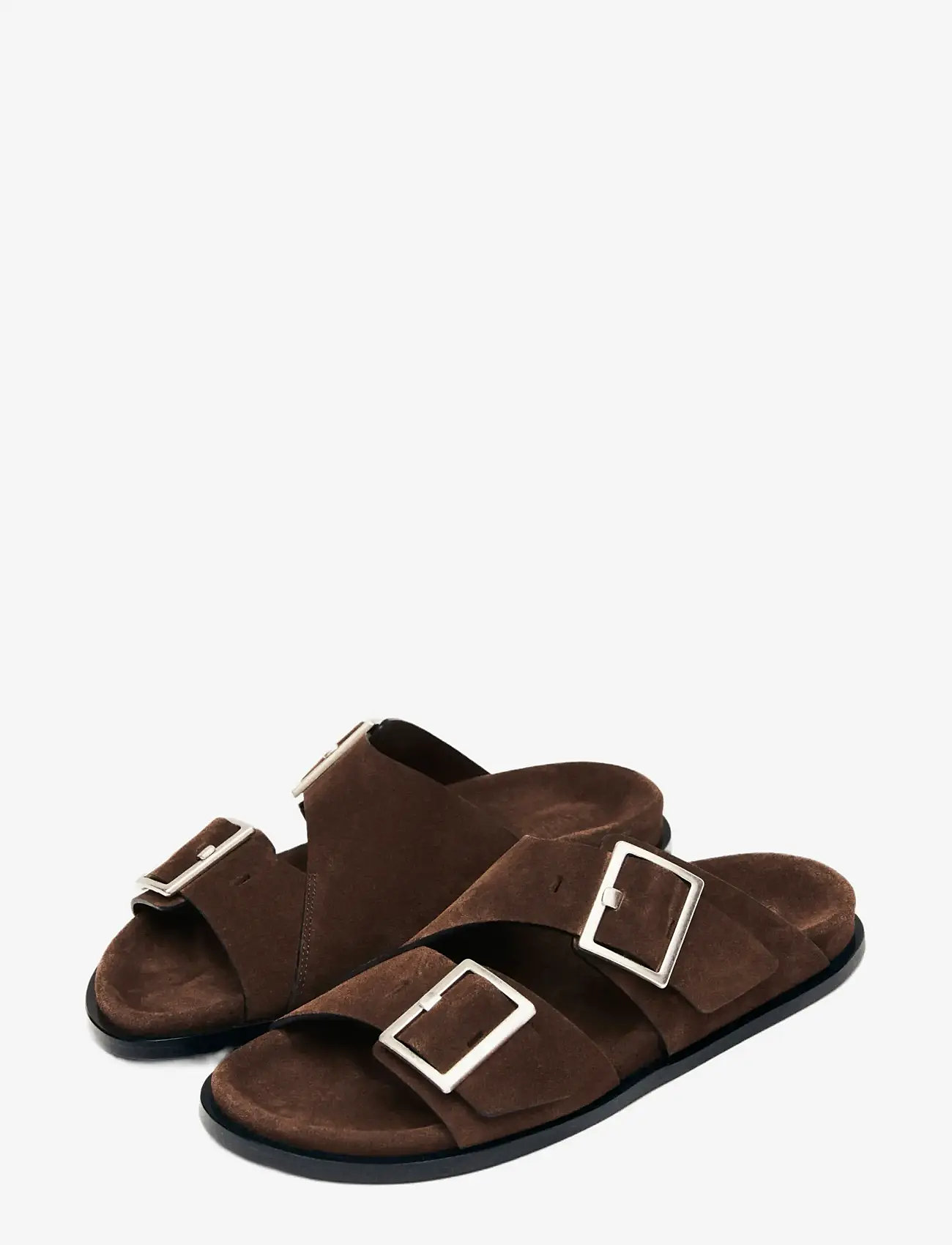ALOHAS - Alba Suede Leather Sandals - flade sandaler - coffee brown - 1