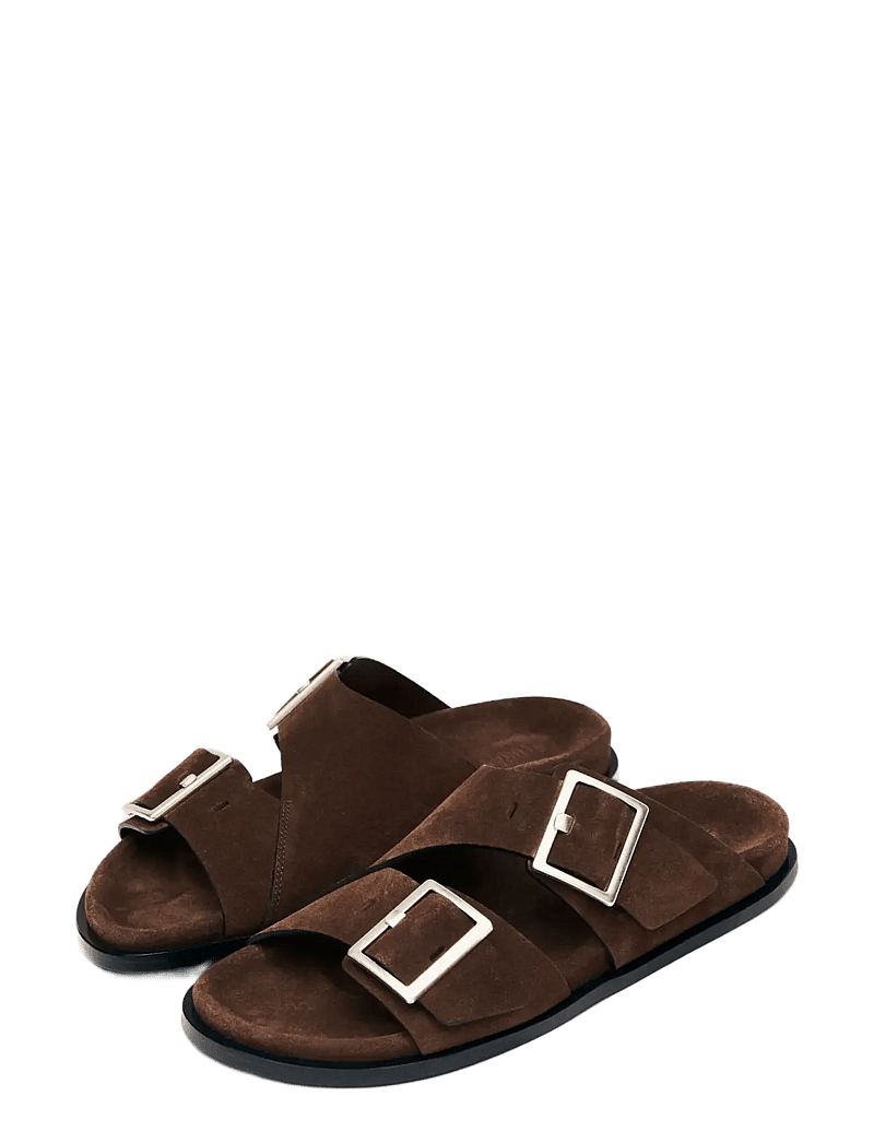 ALOHAS - Alba Suede Leather Sandals - flade sandaler - coffee brown - 1