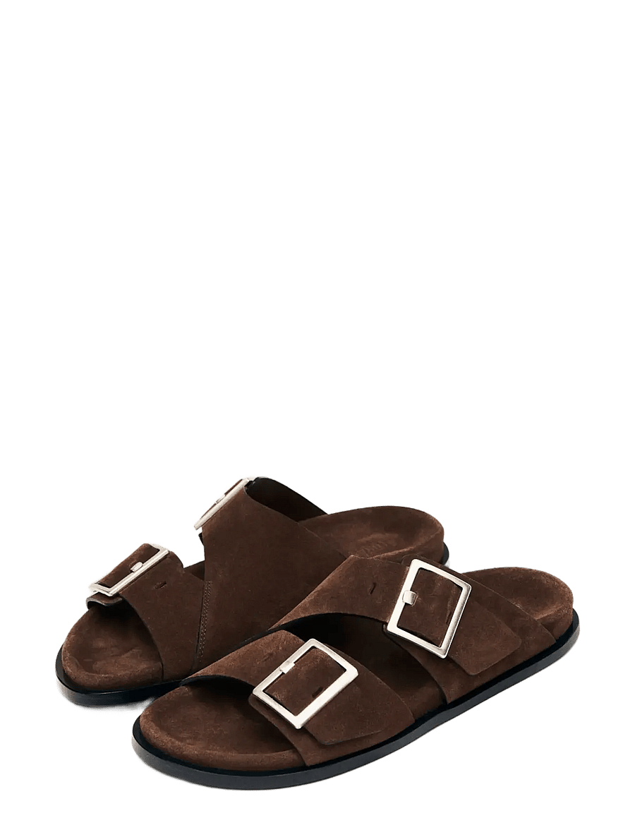 ALOHAS - Alba Suede Leather Sandals - flache sandalen - coffee brown - 1