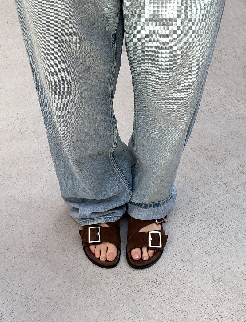 ALOHAS - Alba Suede Leather Sandals - flade sandaler - coffee brown - 0