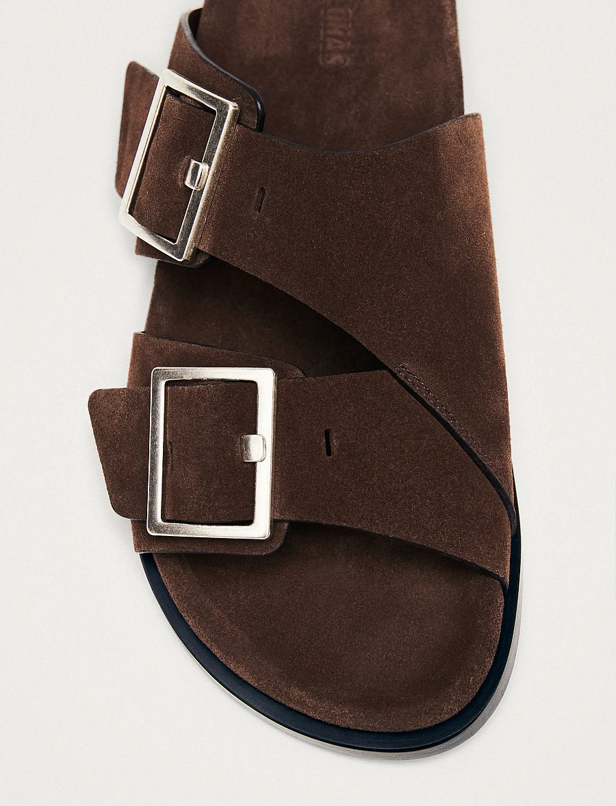 ALOHAS - Alba Suede Leather Sandals - flache sandalen - coffee brown - 5