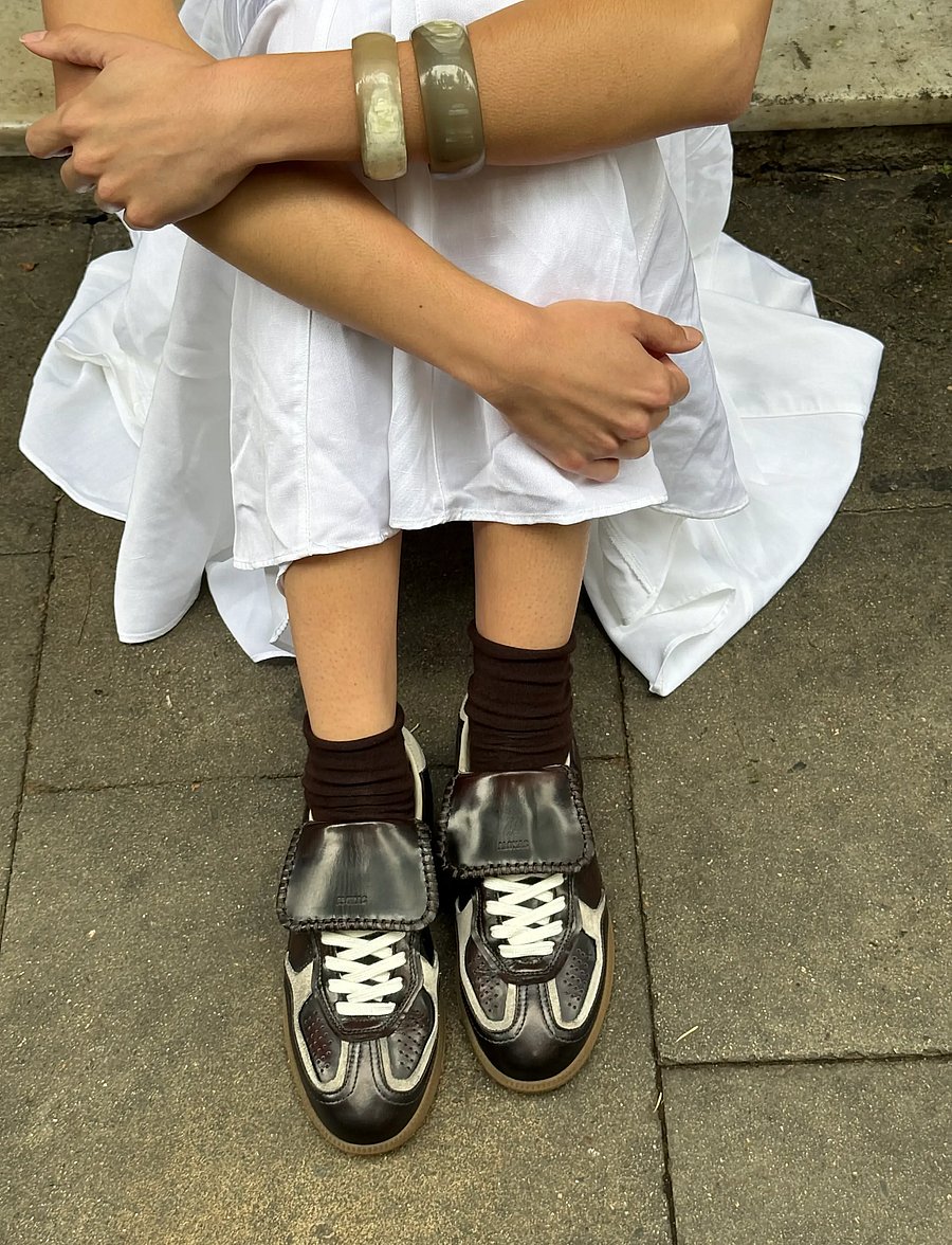 ALOHAS - Tb.490 Club Brushed Leather Sneakers - lave sneakers - chocolate truffle - 0