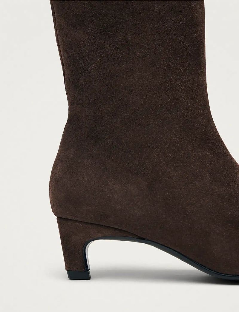 ALOHAS - Ambar Suede Brown Leather Ankle Boots - stiefeletten mit absatz - brown - 4