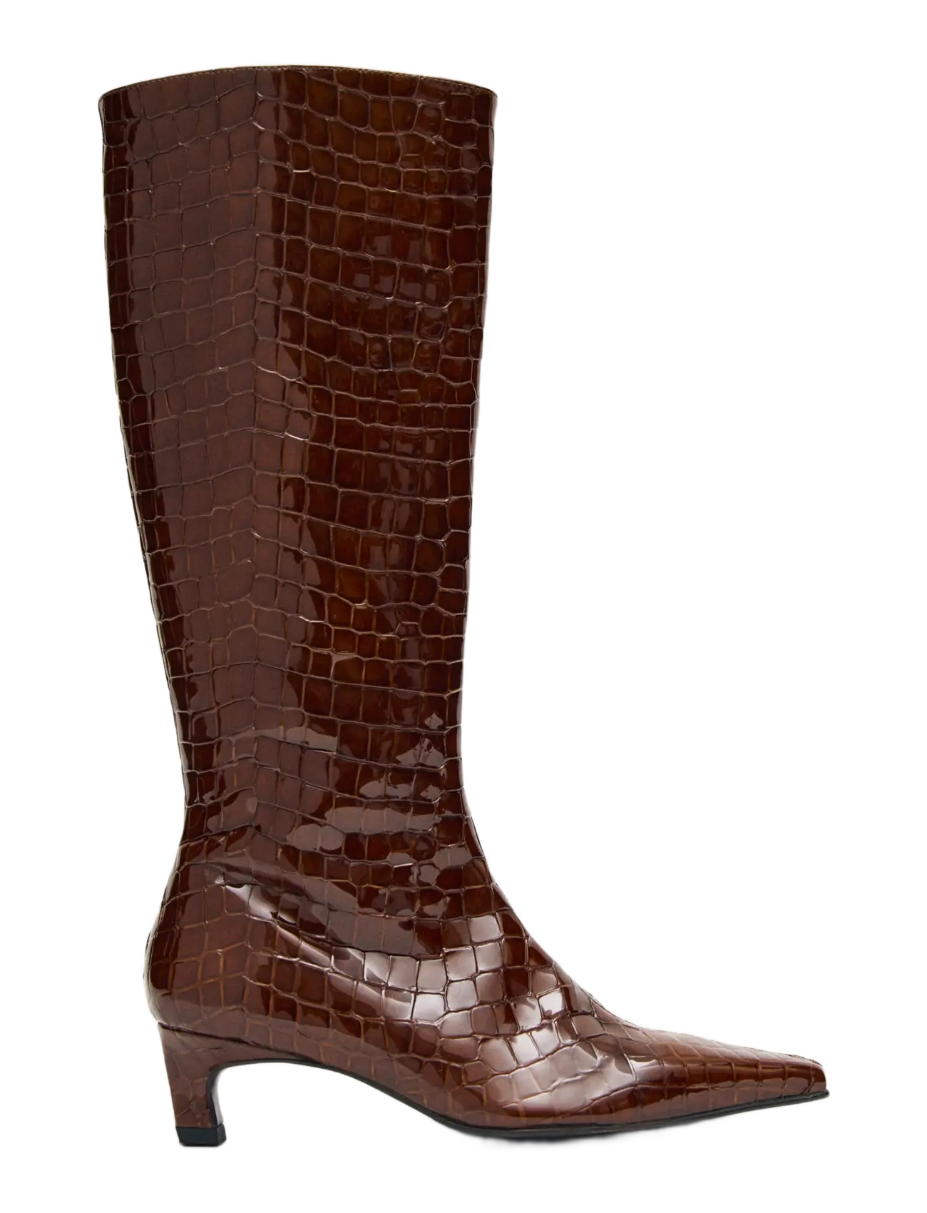 ALOHAS - Gema Alli Brown Leather Boots - langskaftede støvler - brown - 2