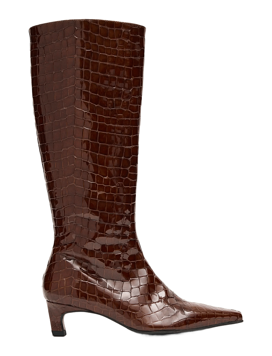 ALOHAS - Gema Alli Brown Leather Boots - langskaftede støvler - brown - 2