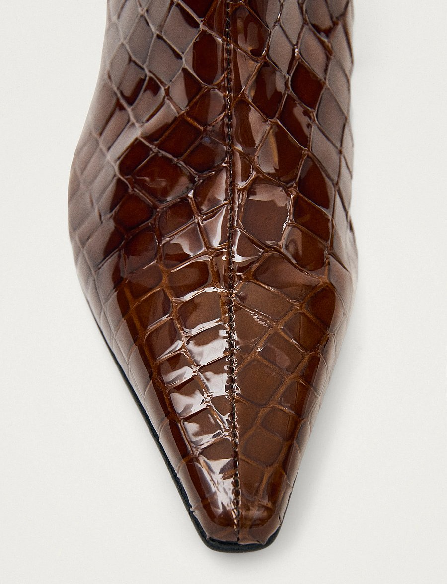 ALOHAS - Gema Alli Brown Leather Boots - langskaftede støvler - brown - 4