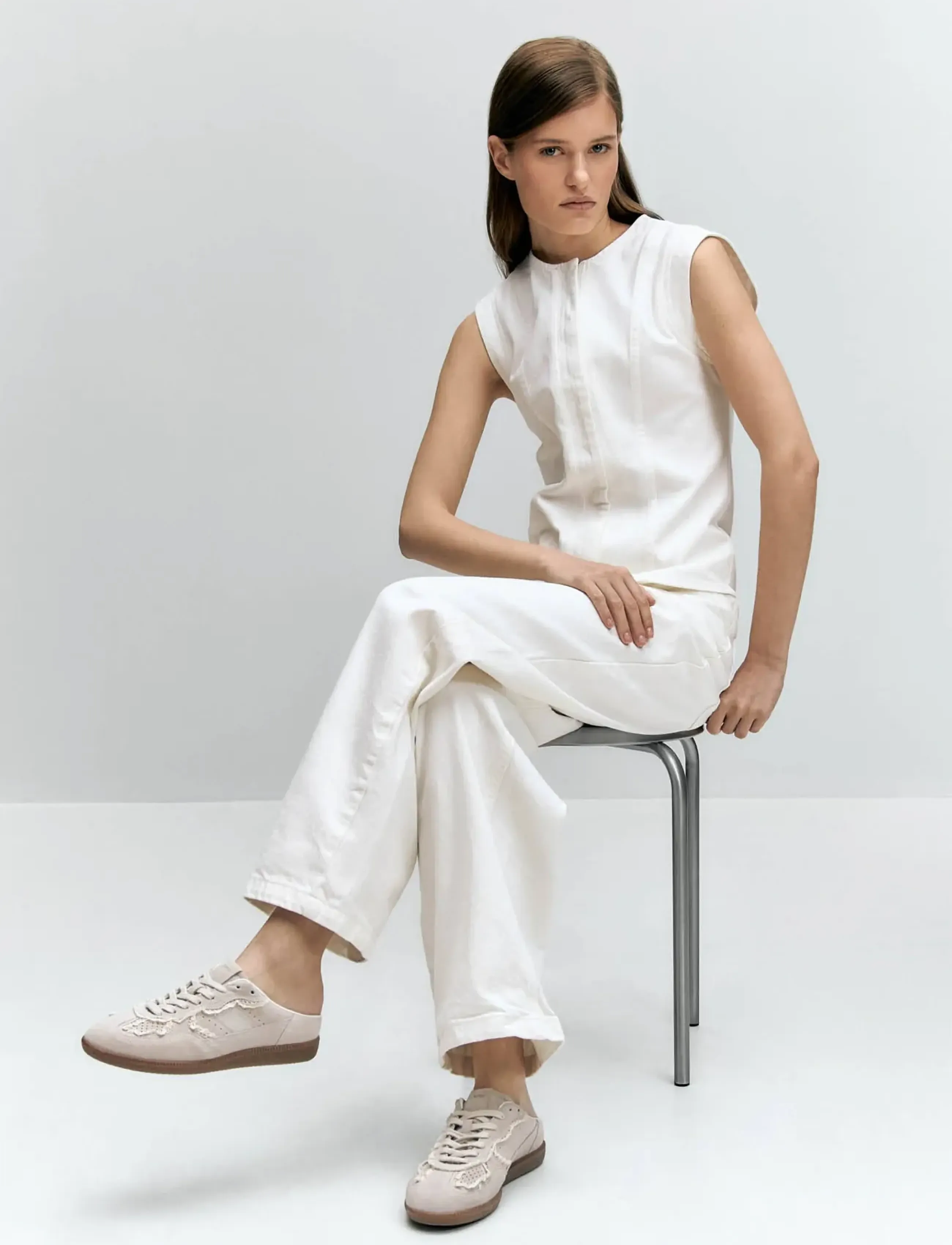 ALOHAS Tb.490 Mule Crochet Sneakers, 37, Cream, Sneakers > Sneakers Med Lav Top, Dame