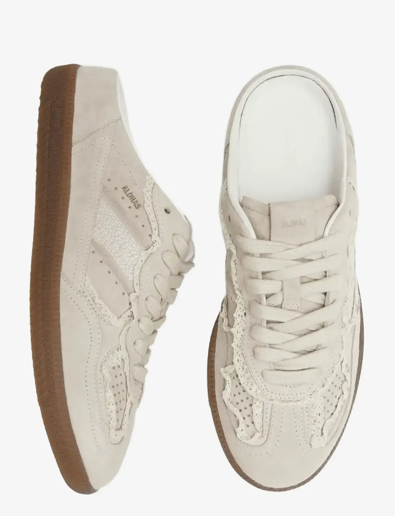 ALOHAS - Tb.490 Mule Crochet Cream Leather Sneakers - slip-on tossud - cream - 3