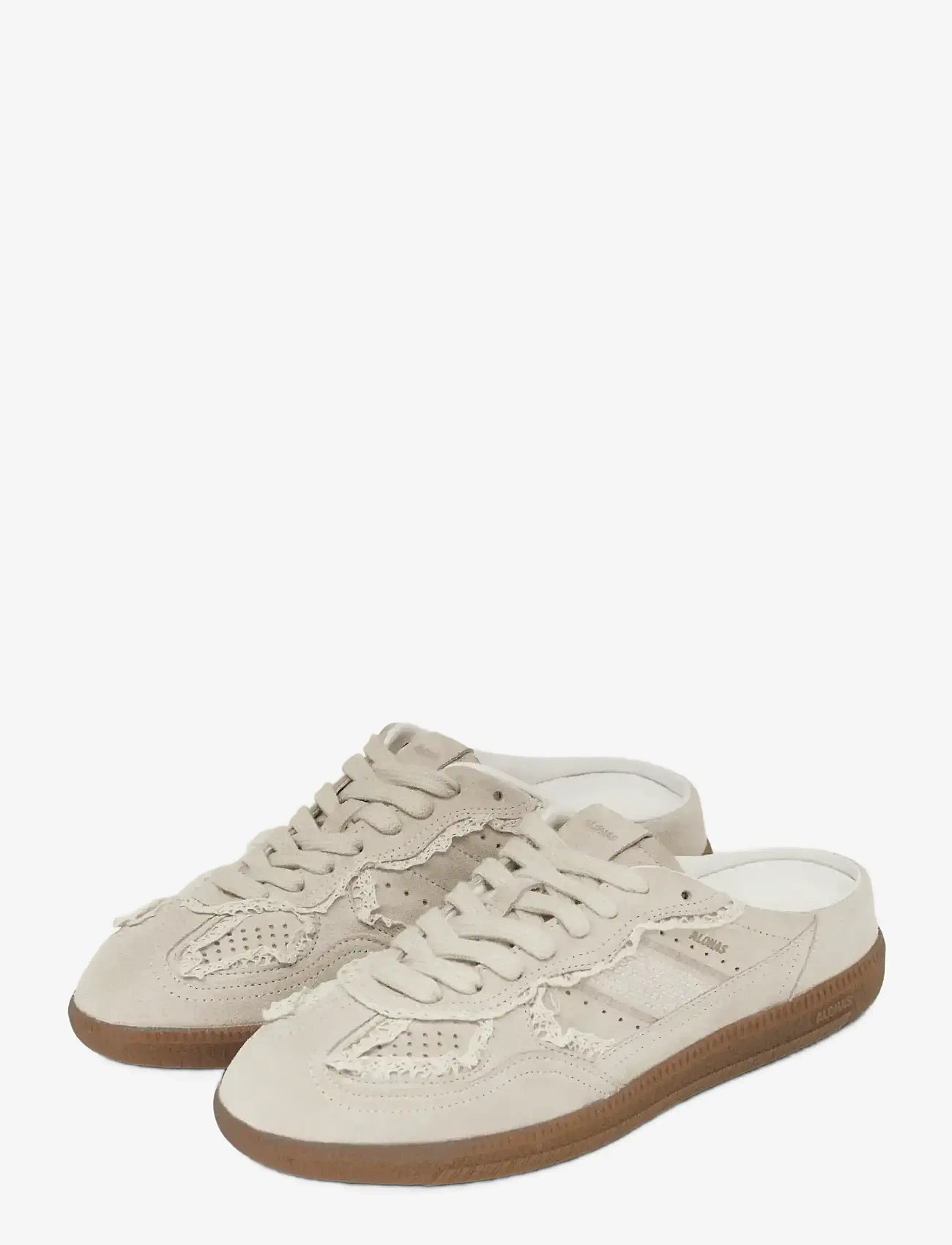 ALOHAS - Tb.490 Mule Crochet Cream Leather Sneakers - slip-on tossud - cream - 4