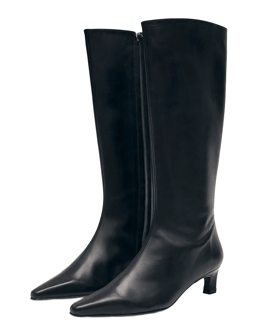 ALOHAS - Gema Black Leather Boots - kniehohe stiefel - black - 1