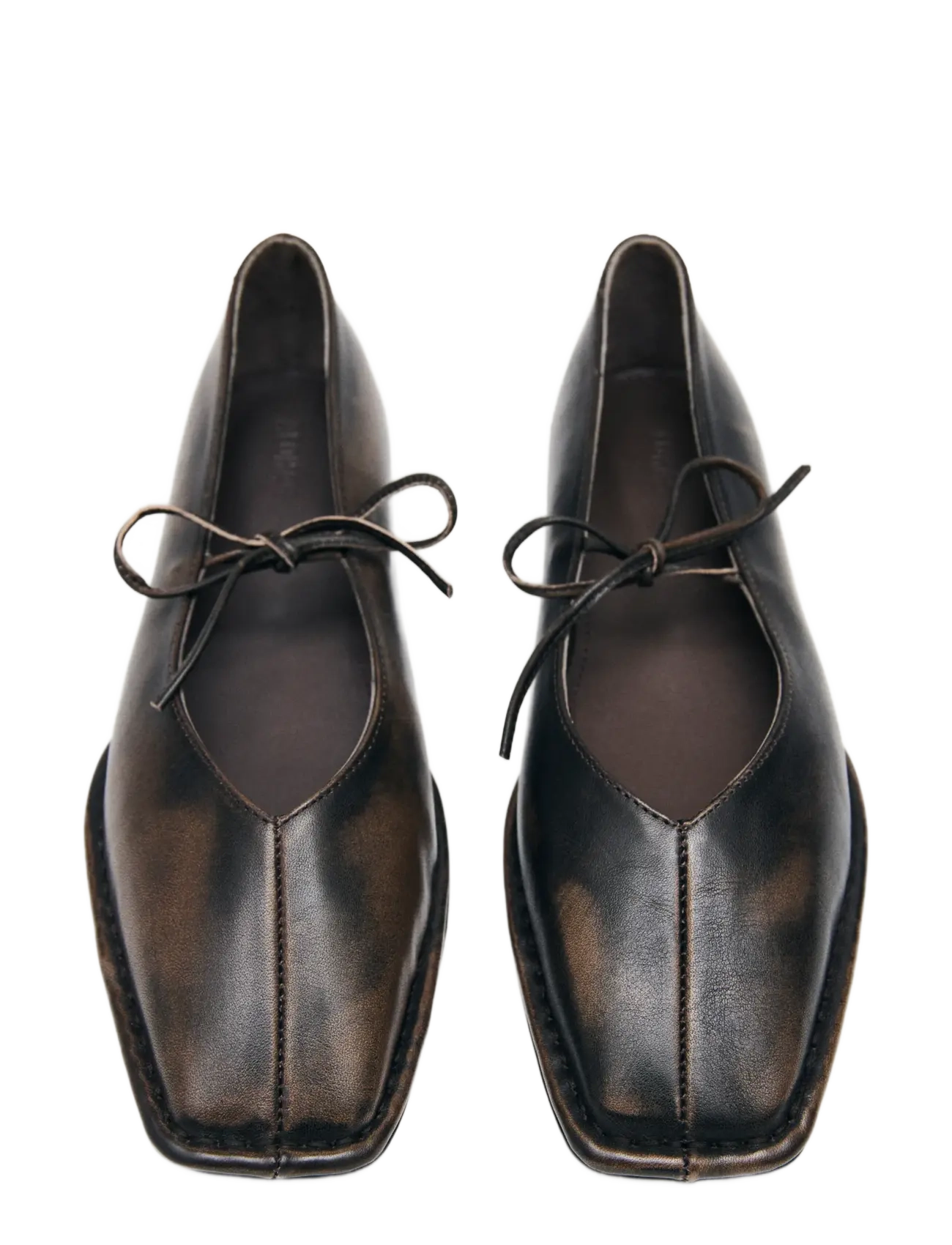 ALOHAS - Sway Vintage Effect Brown Leather Ballet Flats - special occasions - brown - 5