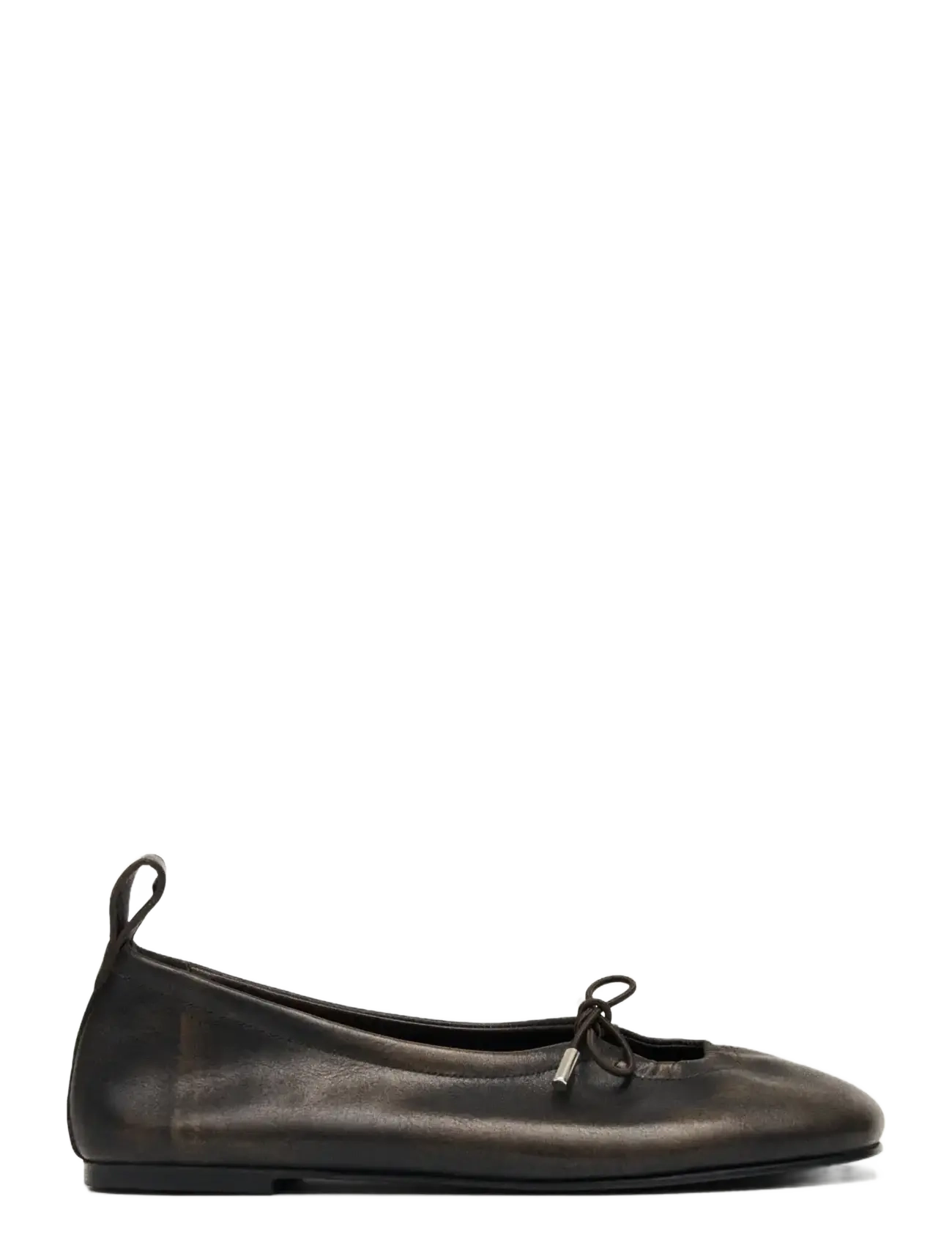 ALOHAS Rosalind Vintage Effect Brown Leather Ballet Flats - Festtøj - BROWN / brown