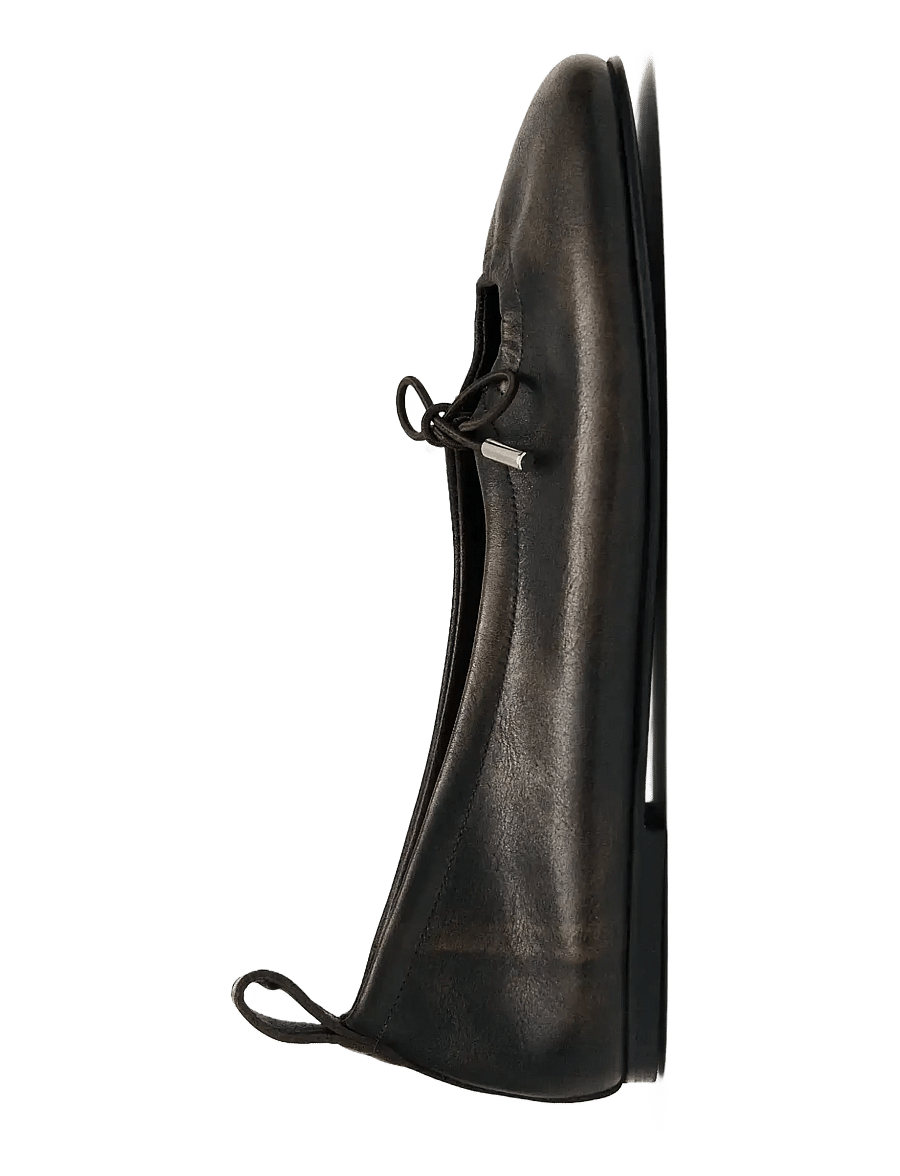 ALOHAS - Rosalind Vintage Effect Brown Leather Ballet Flats - special occasions - brown - 2